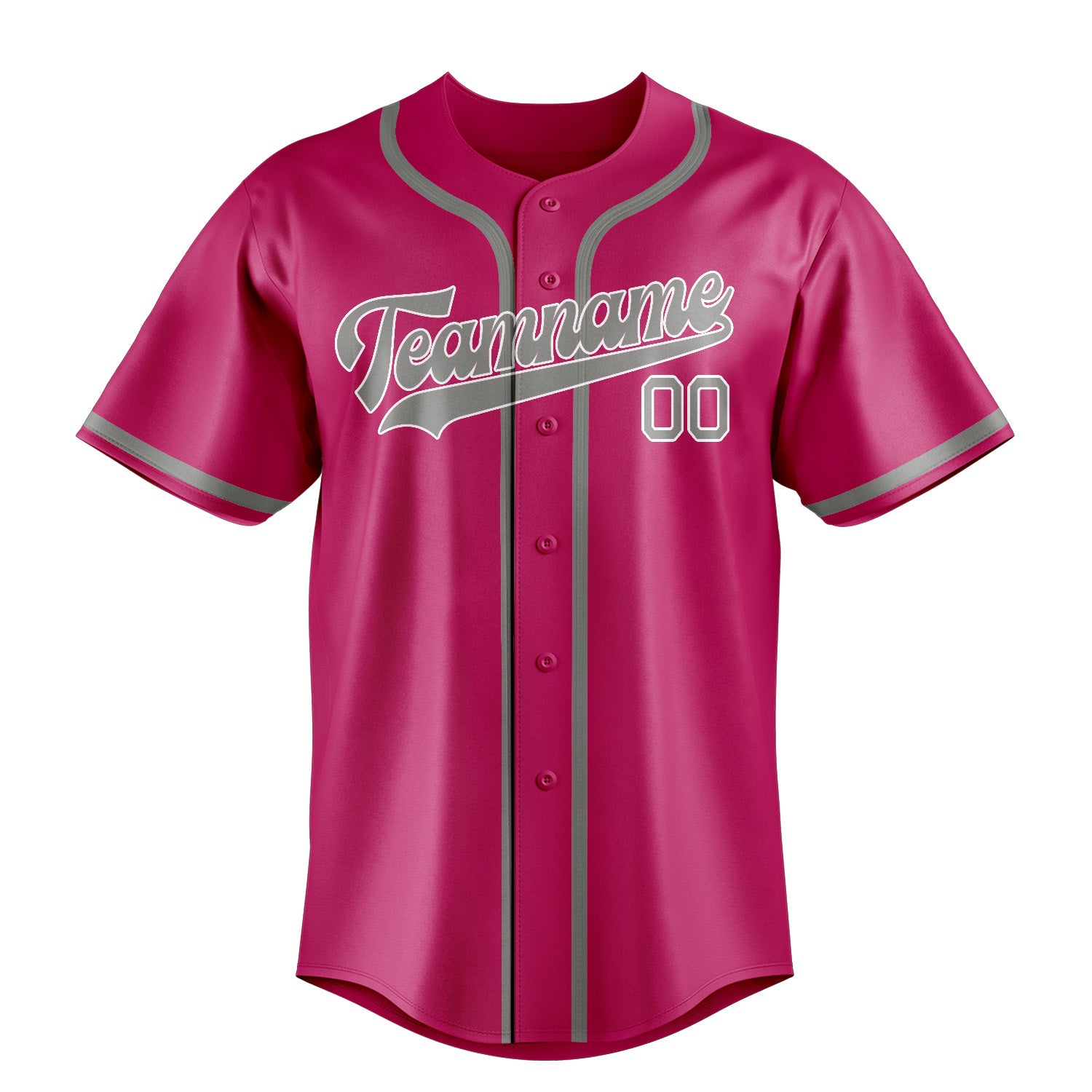 Custom Pink Gray Baseball Jersey