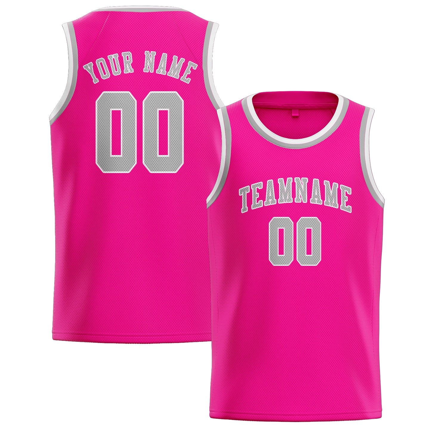 Custom Pink Gray Basketball Jersey