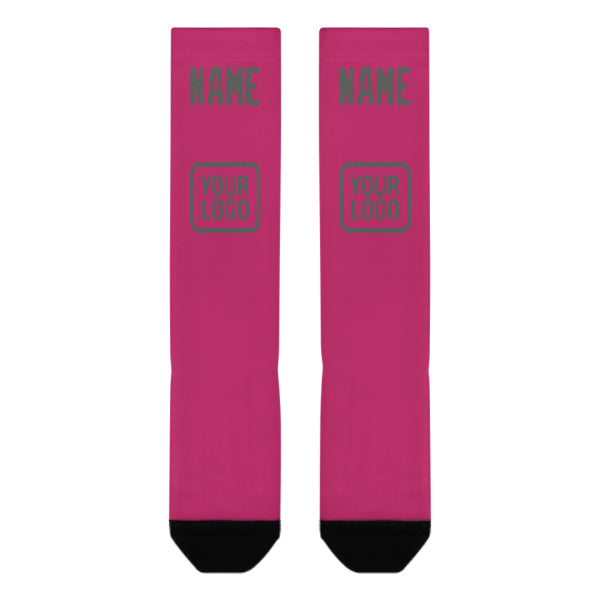 Custom Pink Dark Grey Knee-High Sock