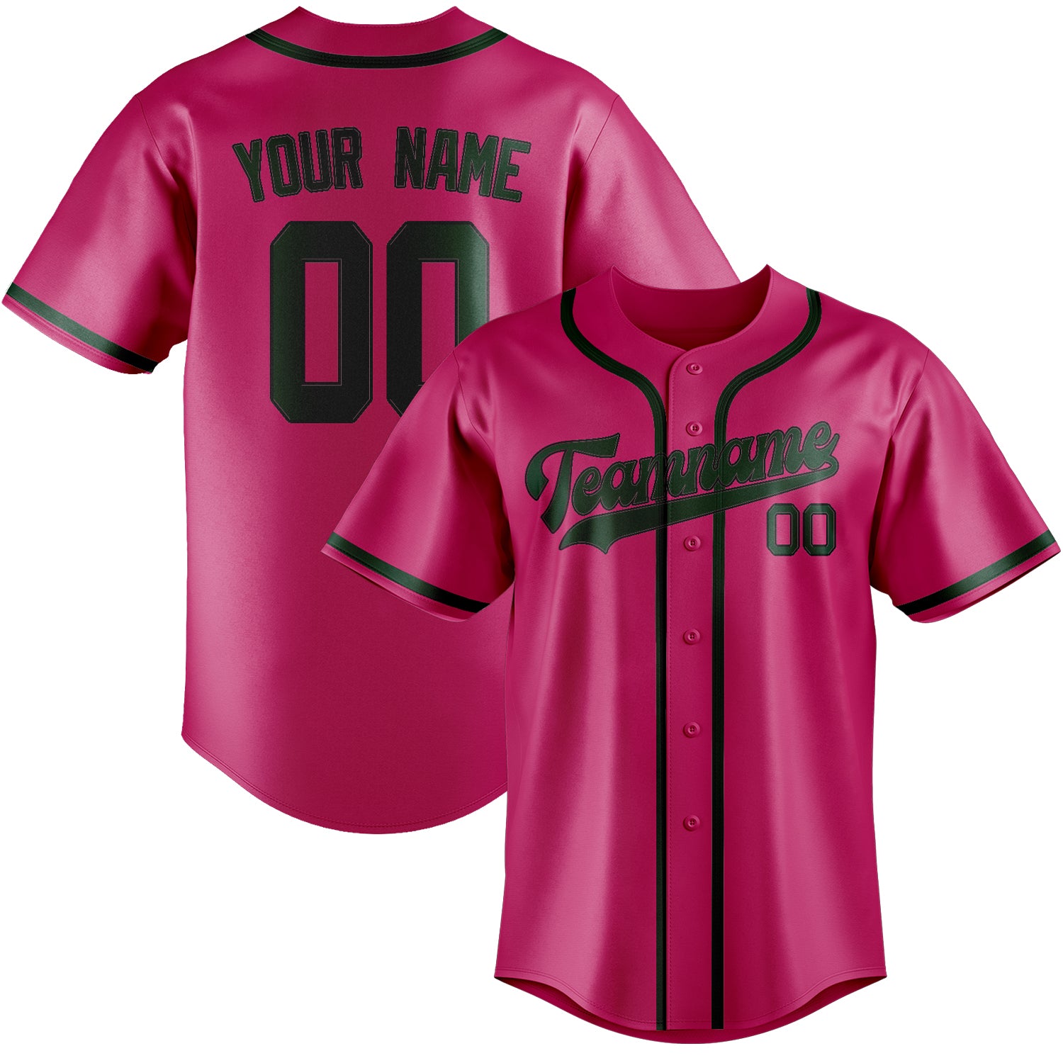 Custom Pink Green Baseball Jersey