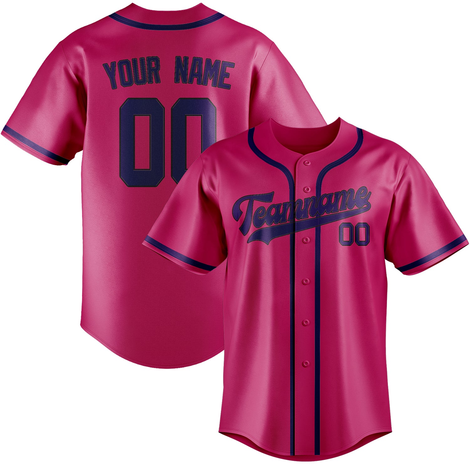 Custom Pink Purple Baseball Jersey