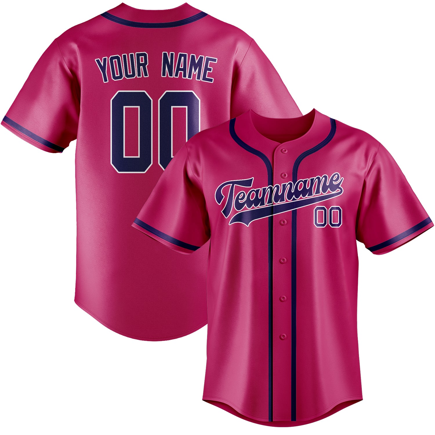 Custom Pink Purple Baseball Jersey