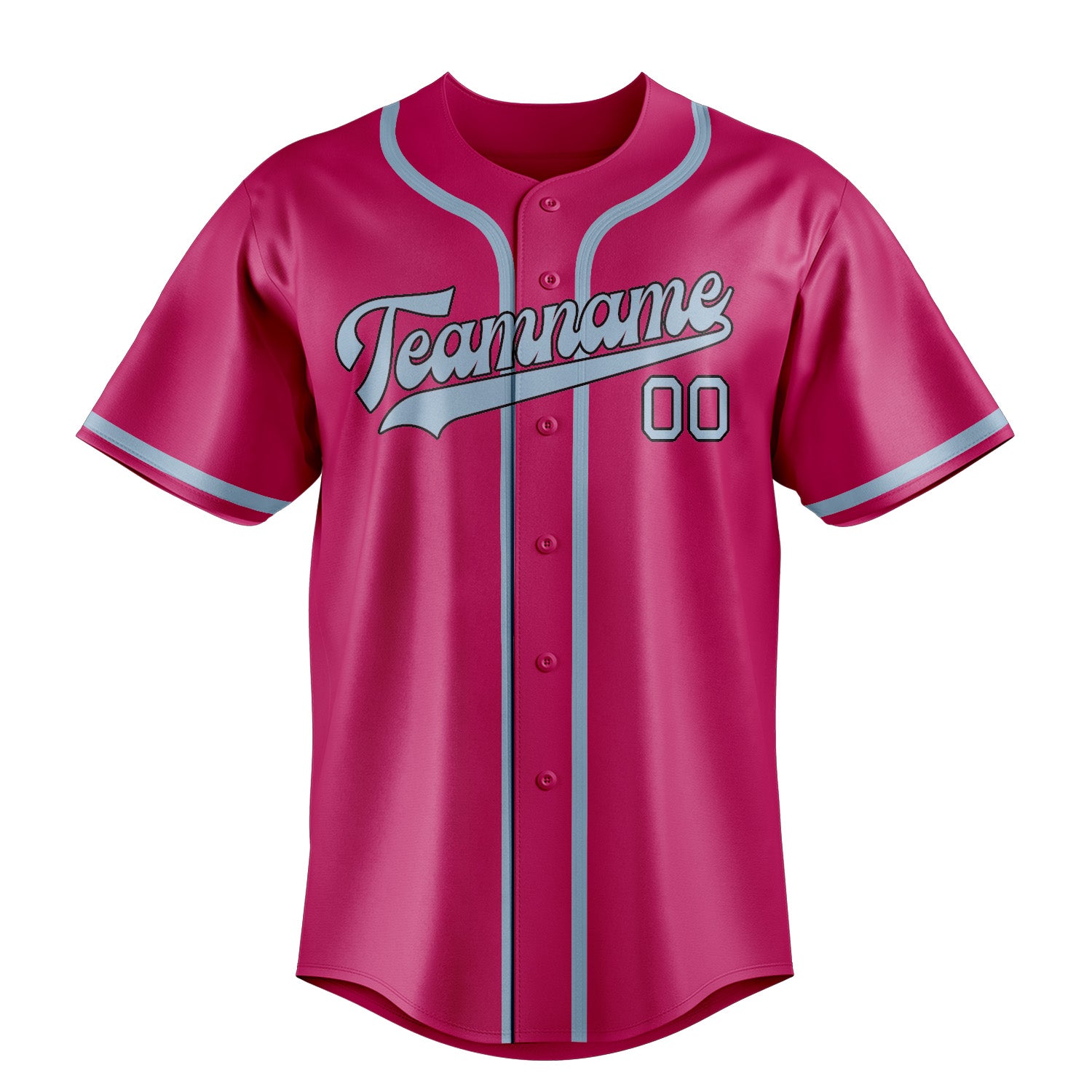 Custom Pink Light Blue Baseball Jersey
