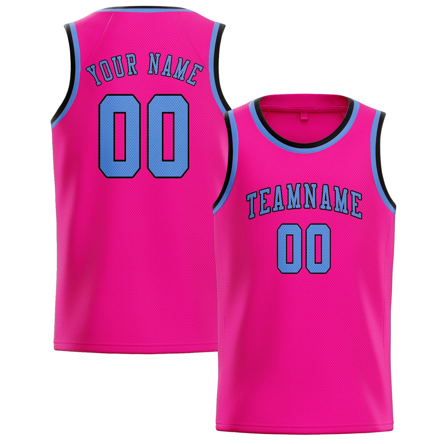 Custom Pink Light Blue Basketball Jersey