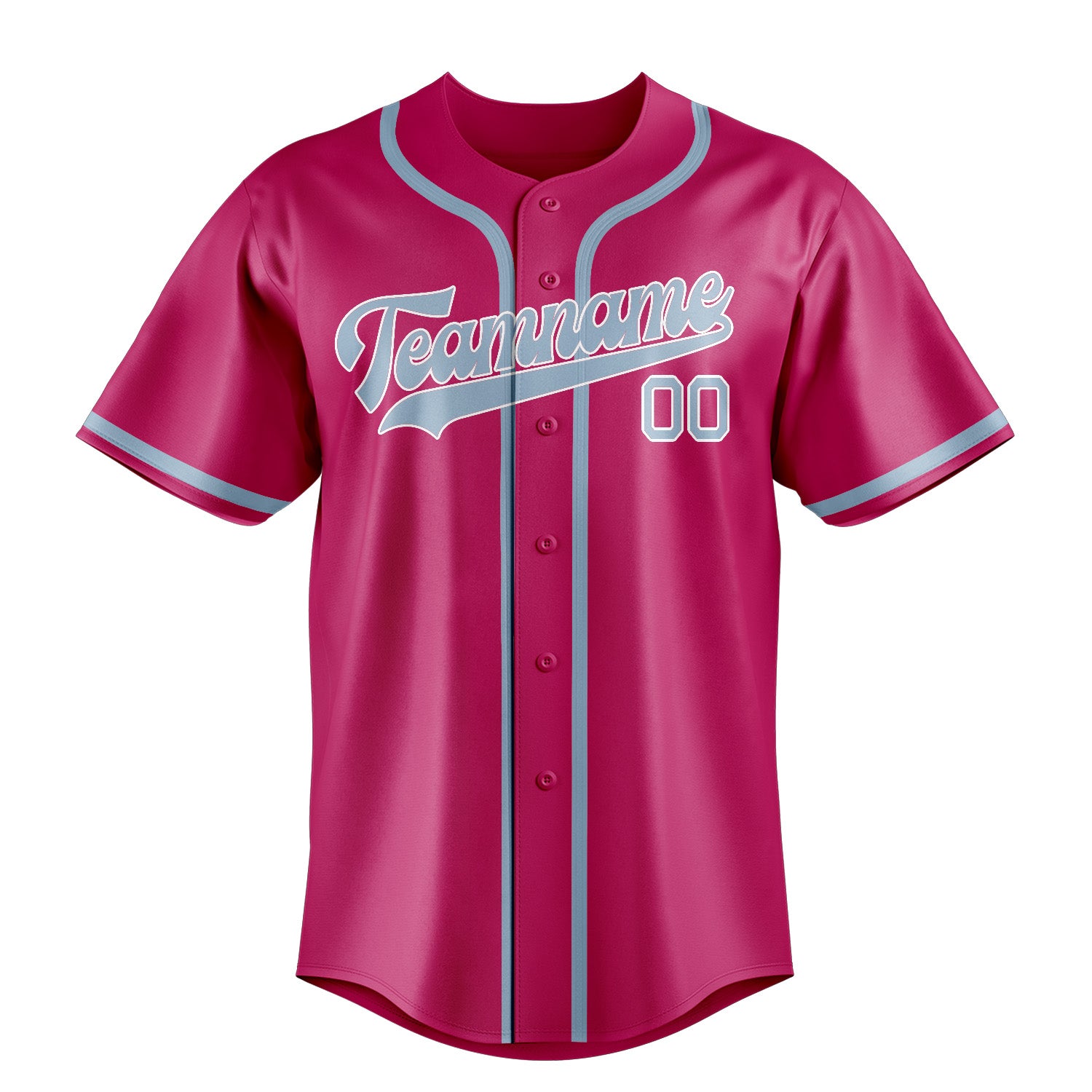 Custom Pink Light Blue Baseball Jersey