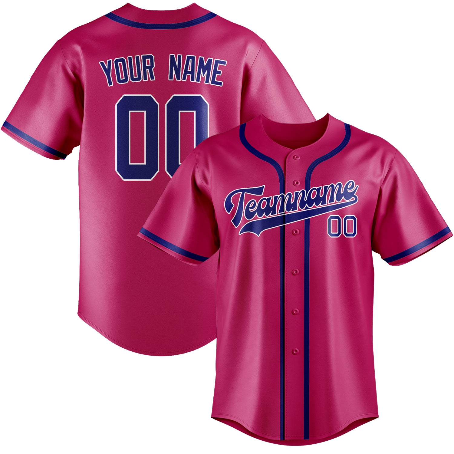 Custom Pink Sky Blue Baseball Jersey