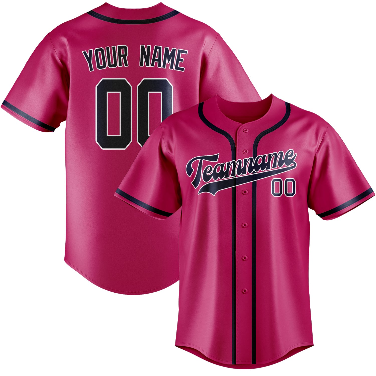 Custom Pink Blue Baseball Jersey