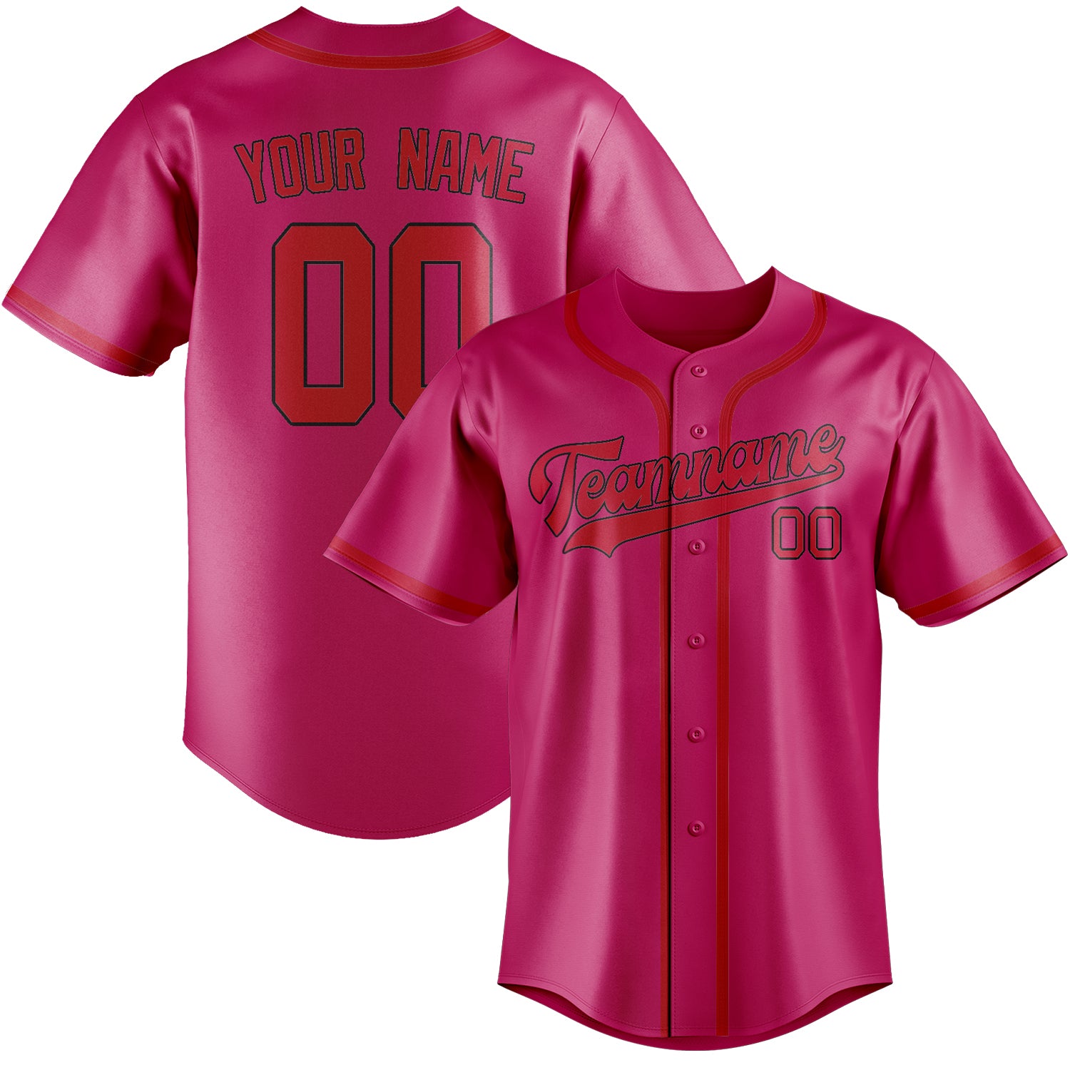 Custom Pink Red Baseball Jersey