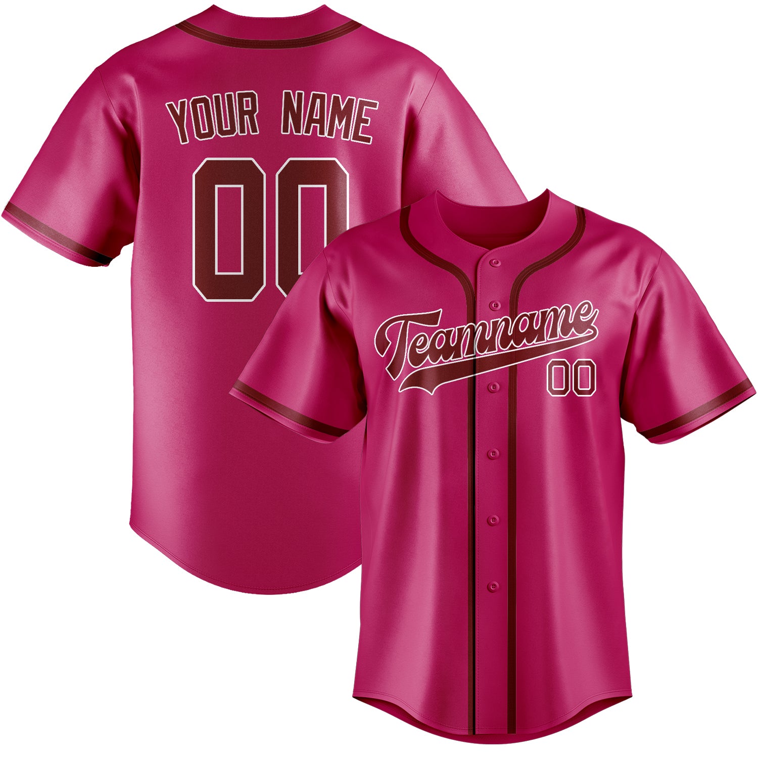 Custom Pink Crimson Red Baseball Jersey
