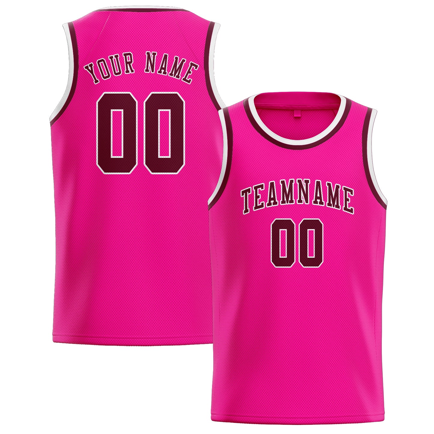 Custom Pink Crimson Red Basketball Jersey