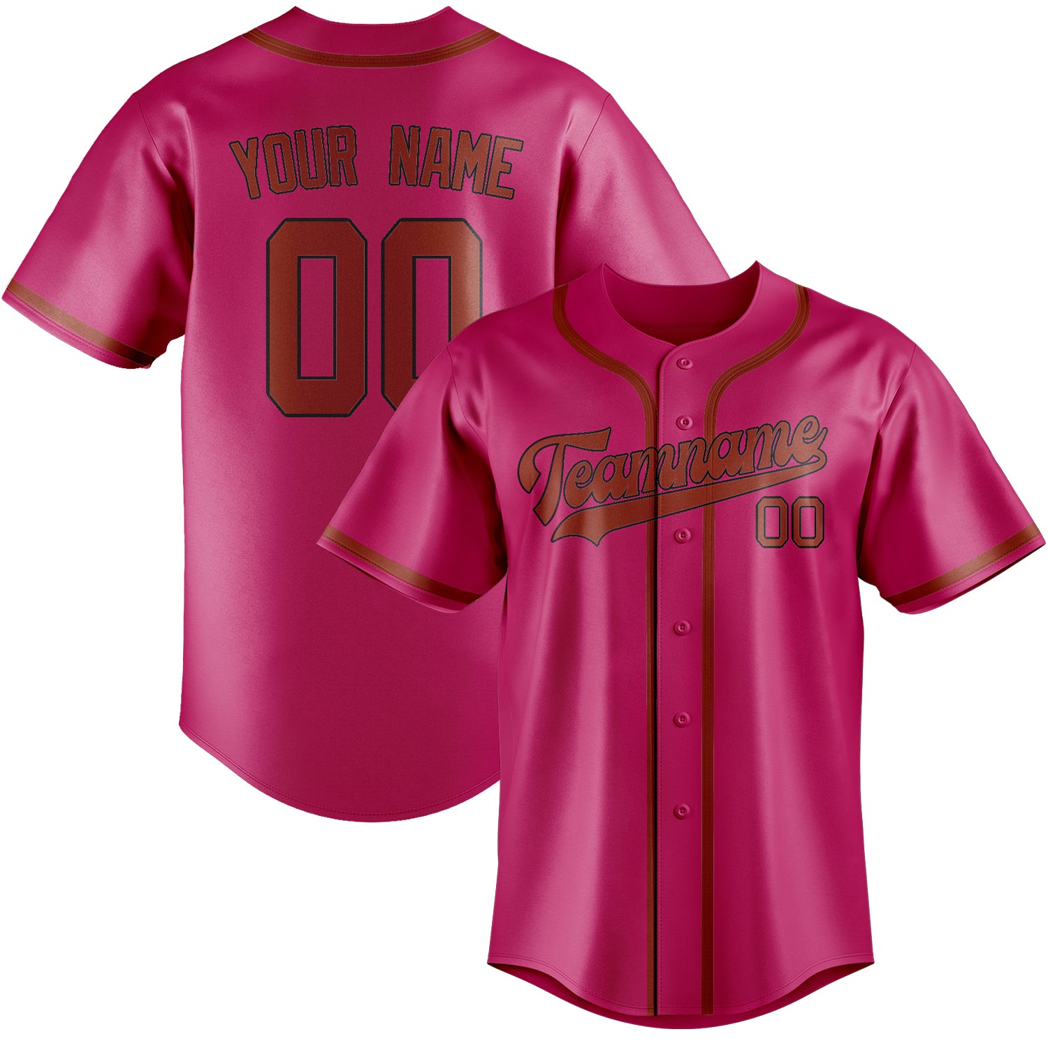 Custom Pink Coral Red Baseball Jersey
