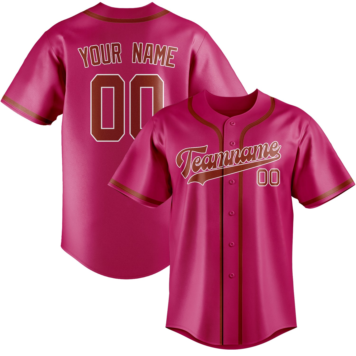 Custom Pink Coral Red Baseball Jersey