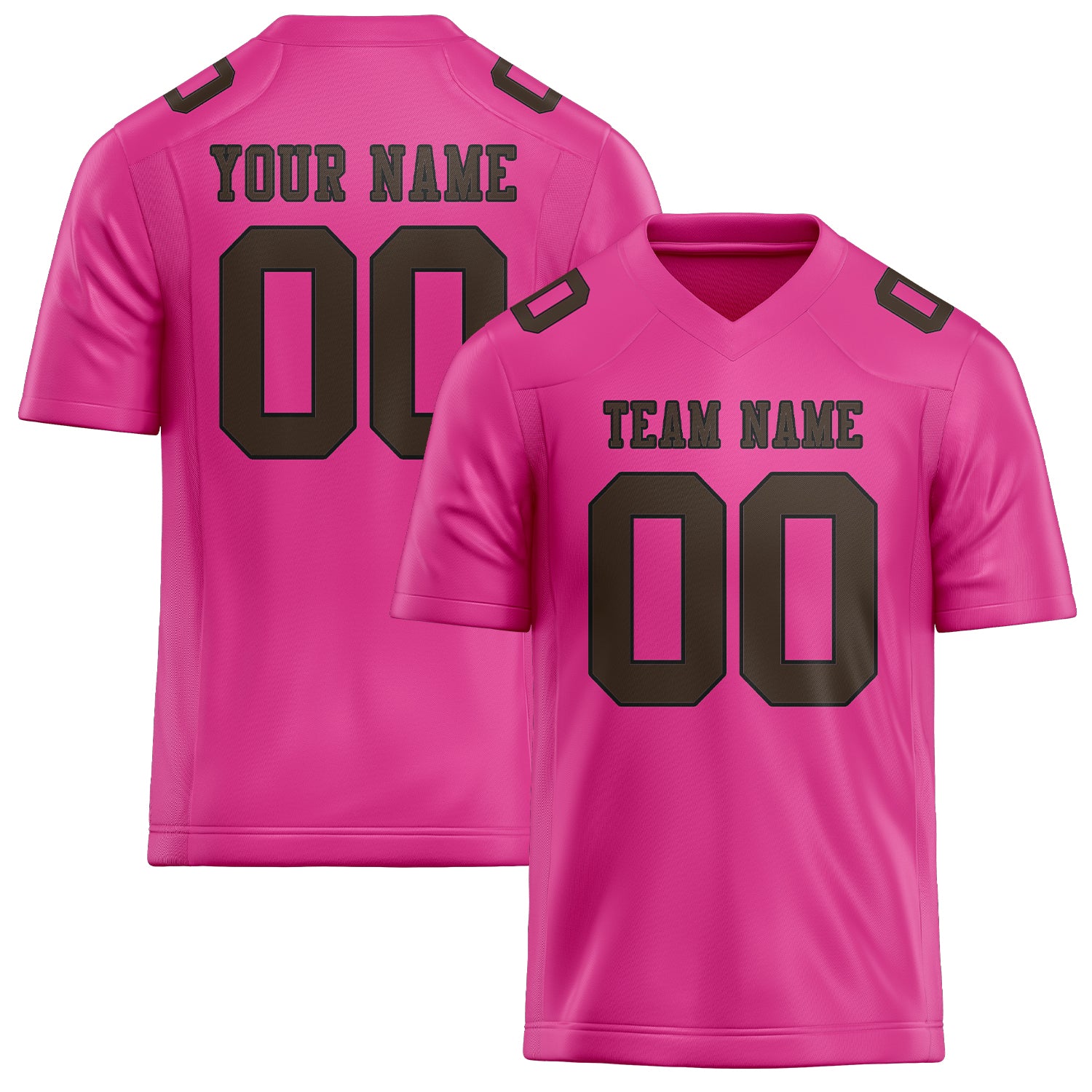 Custom Pink Brown Football Jersey
