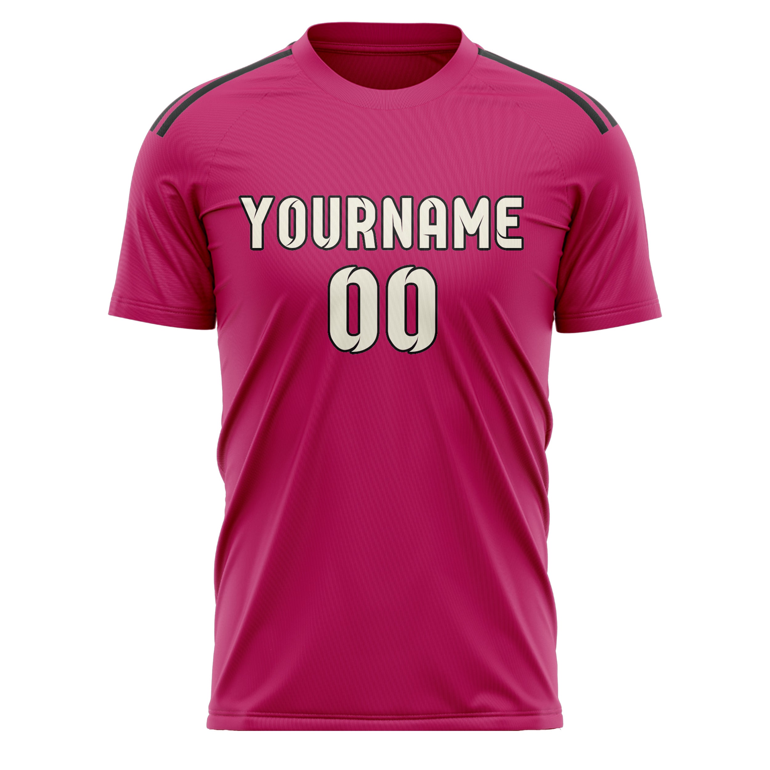 Custom Pink Cream Soccer Jersey