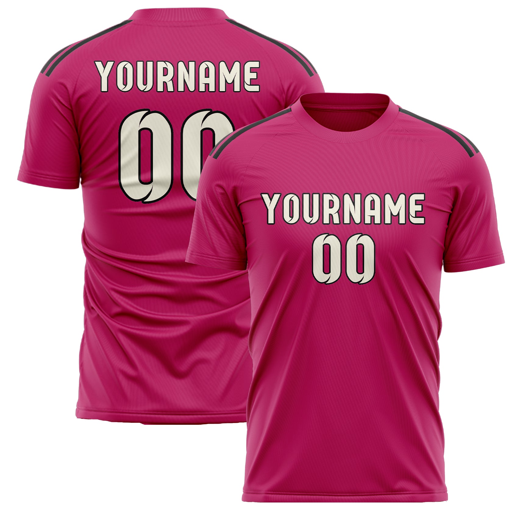 Custom Pink Cream Soccer Jersey