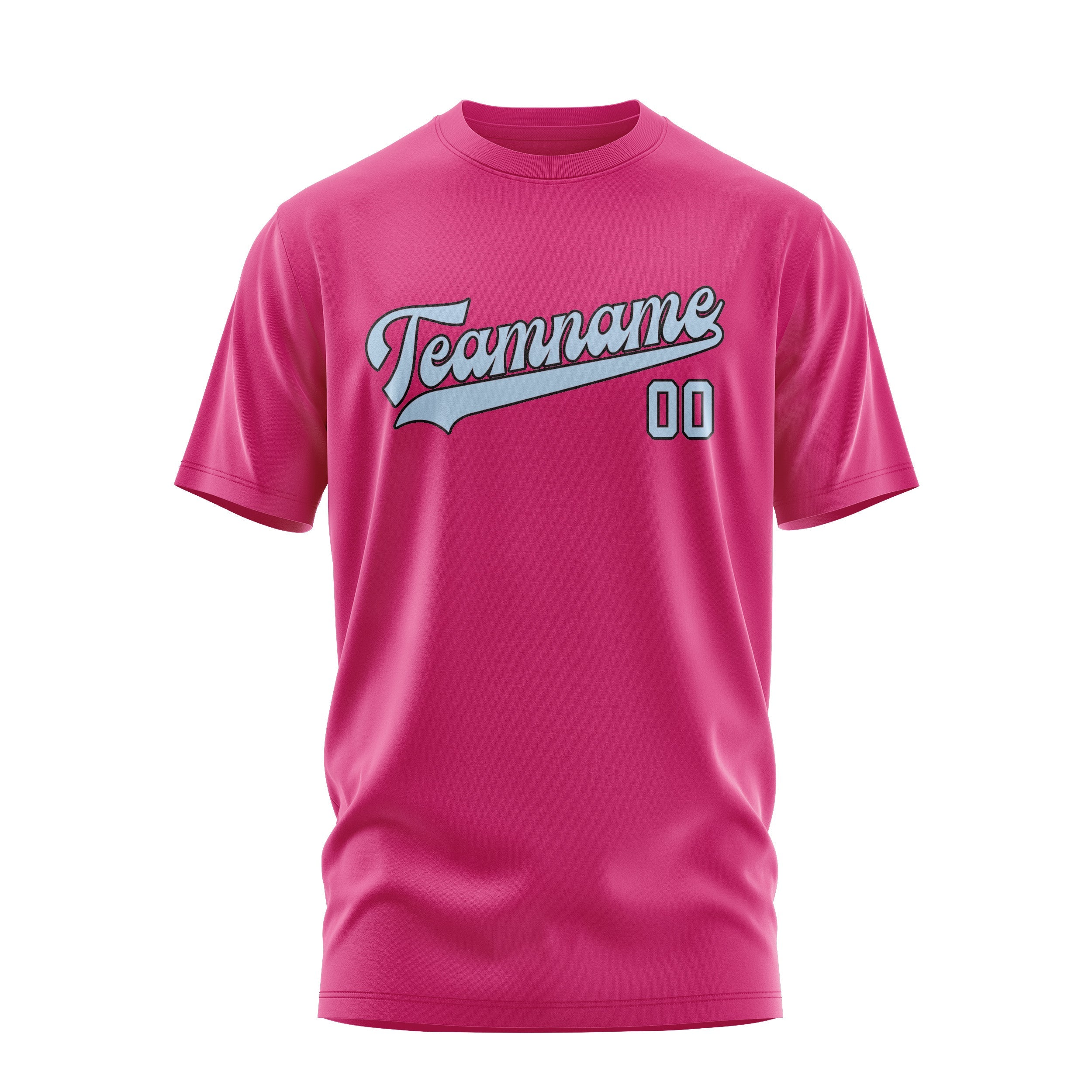 Custom Pink Light Blue T-Shirt