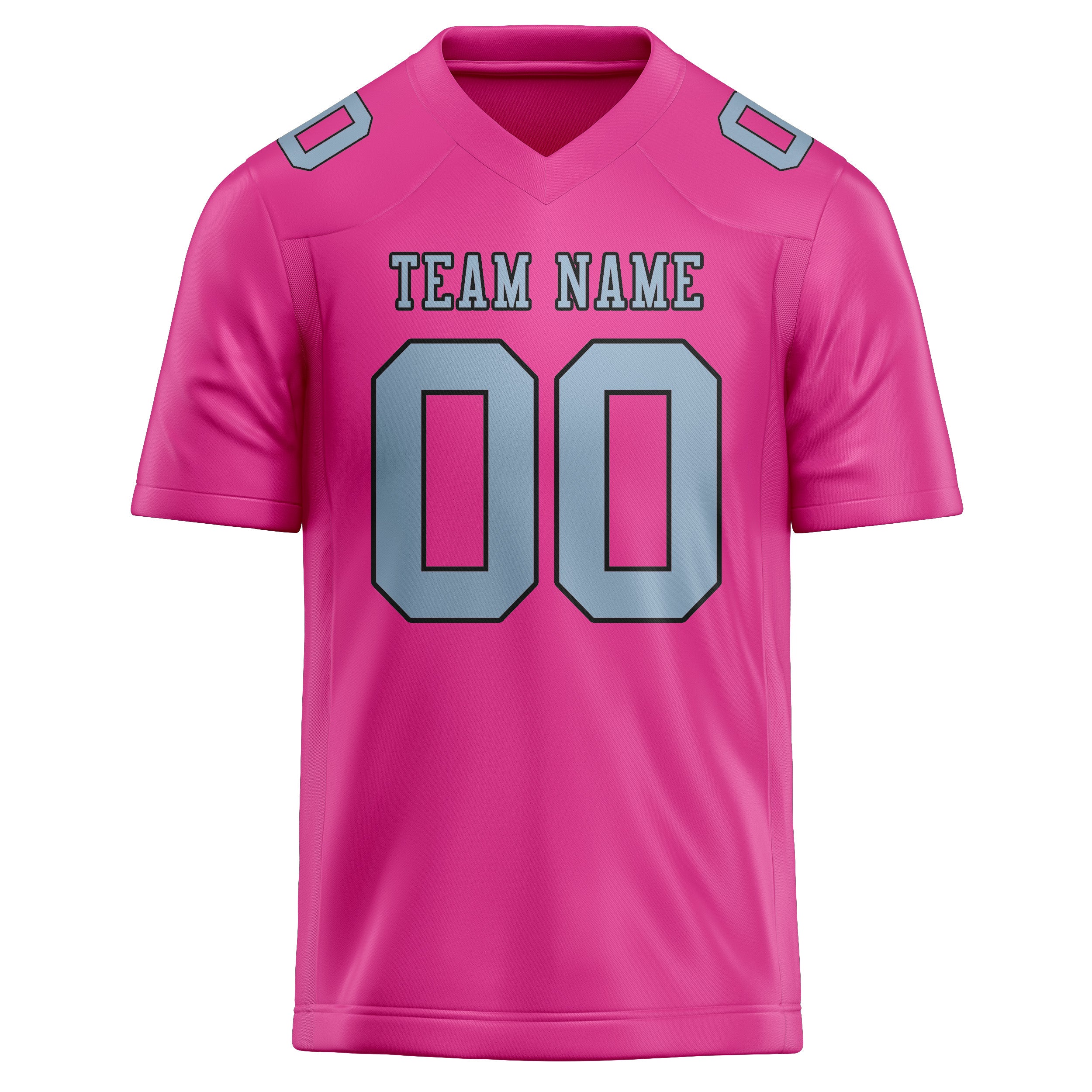 Custom Pink Light Blue Football Jersey
