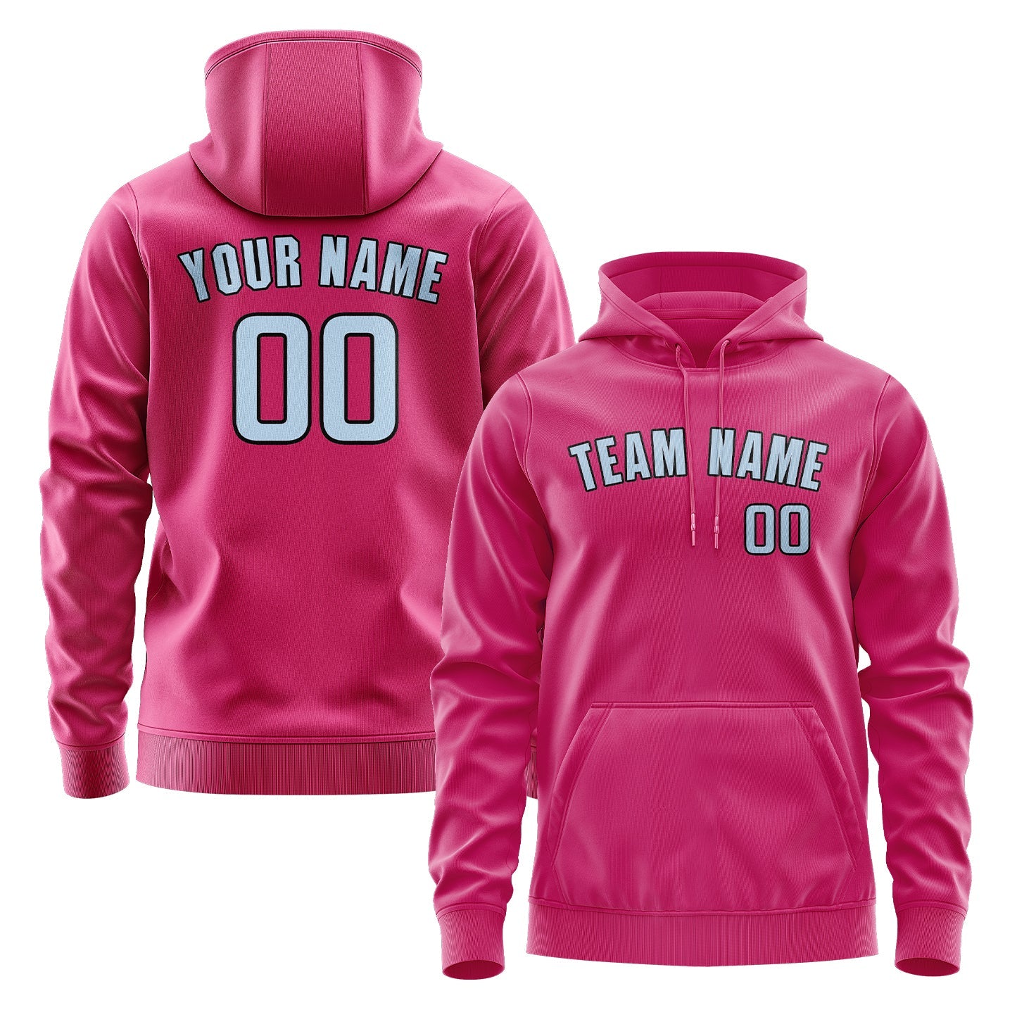 Custom Pink Light Blue Hoodie
