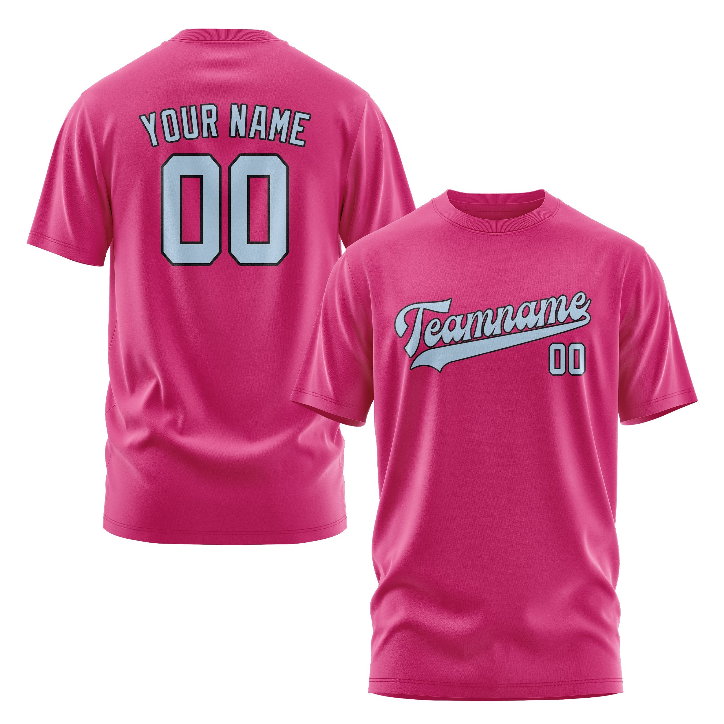 Custom Pink Light Blue T-Shirt