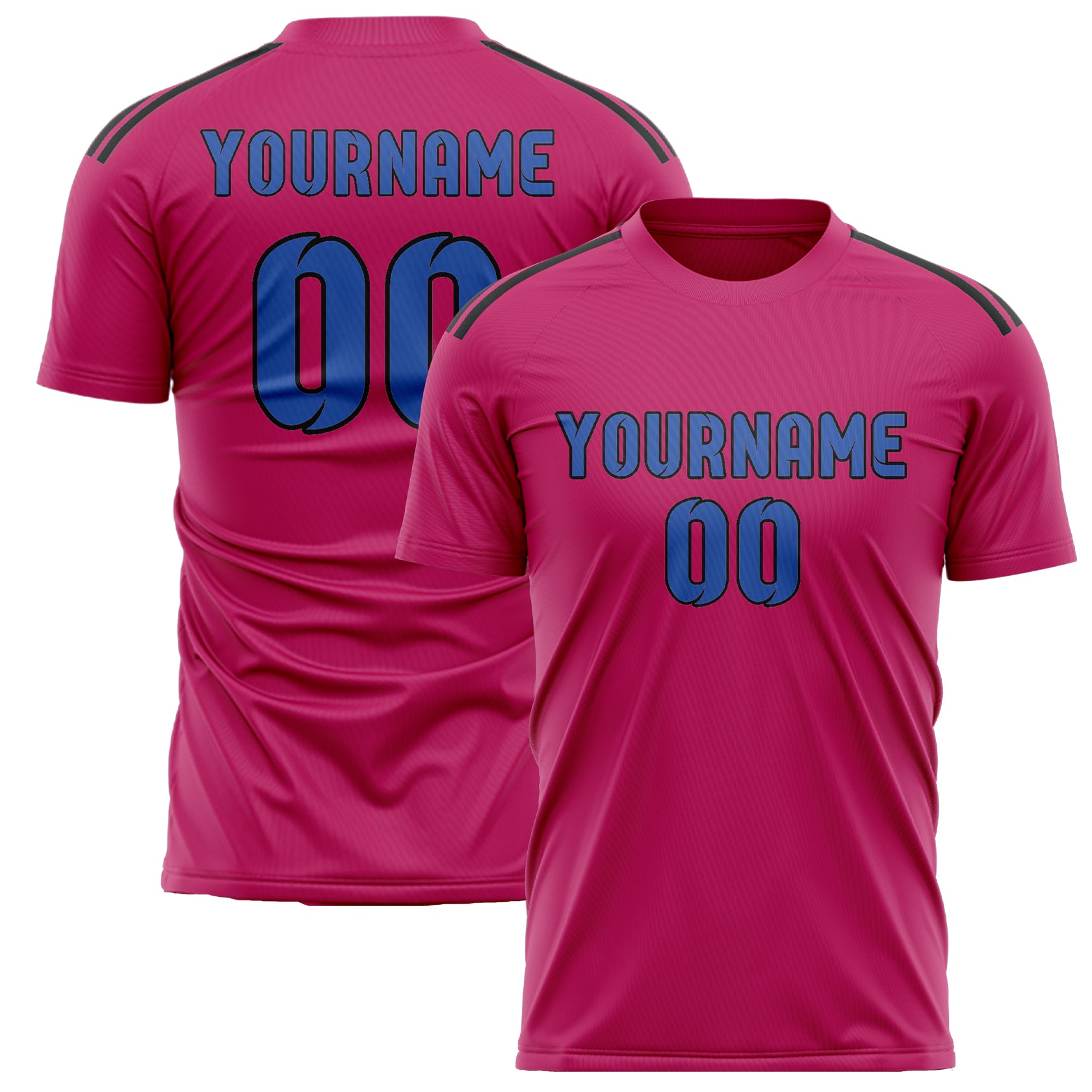 Custom Pink Sky Blue Soccer Jersey