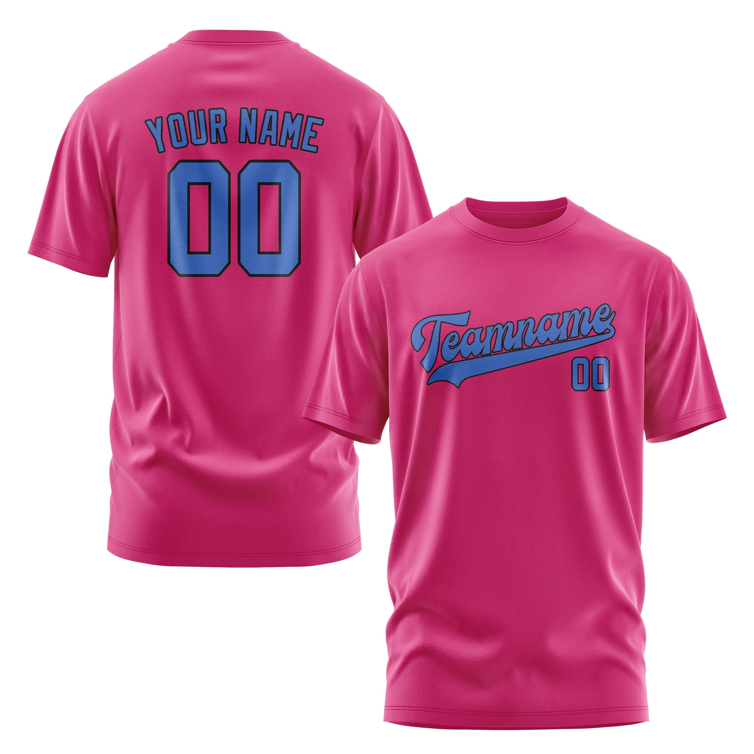 Custom Pink Sky Blue T-Shirt