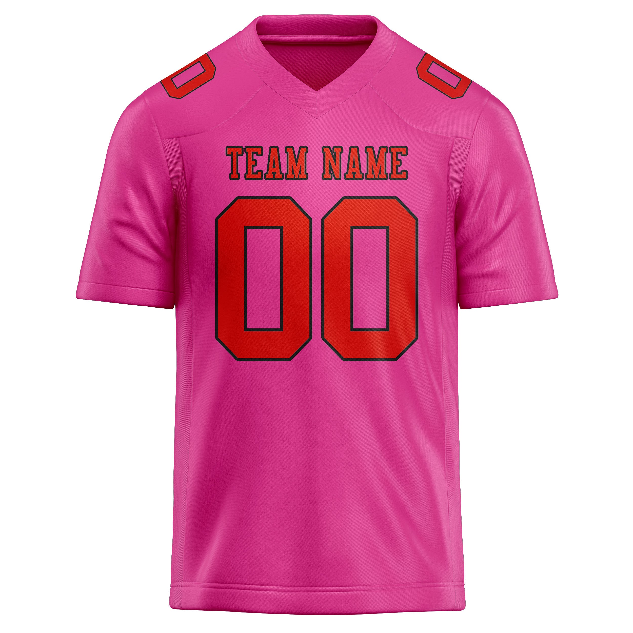 Custom Pink Orange Red Football Jersey