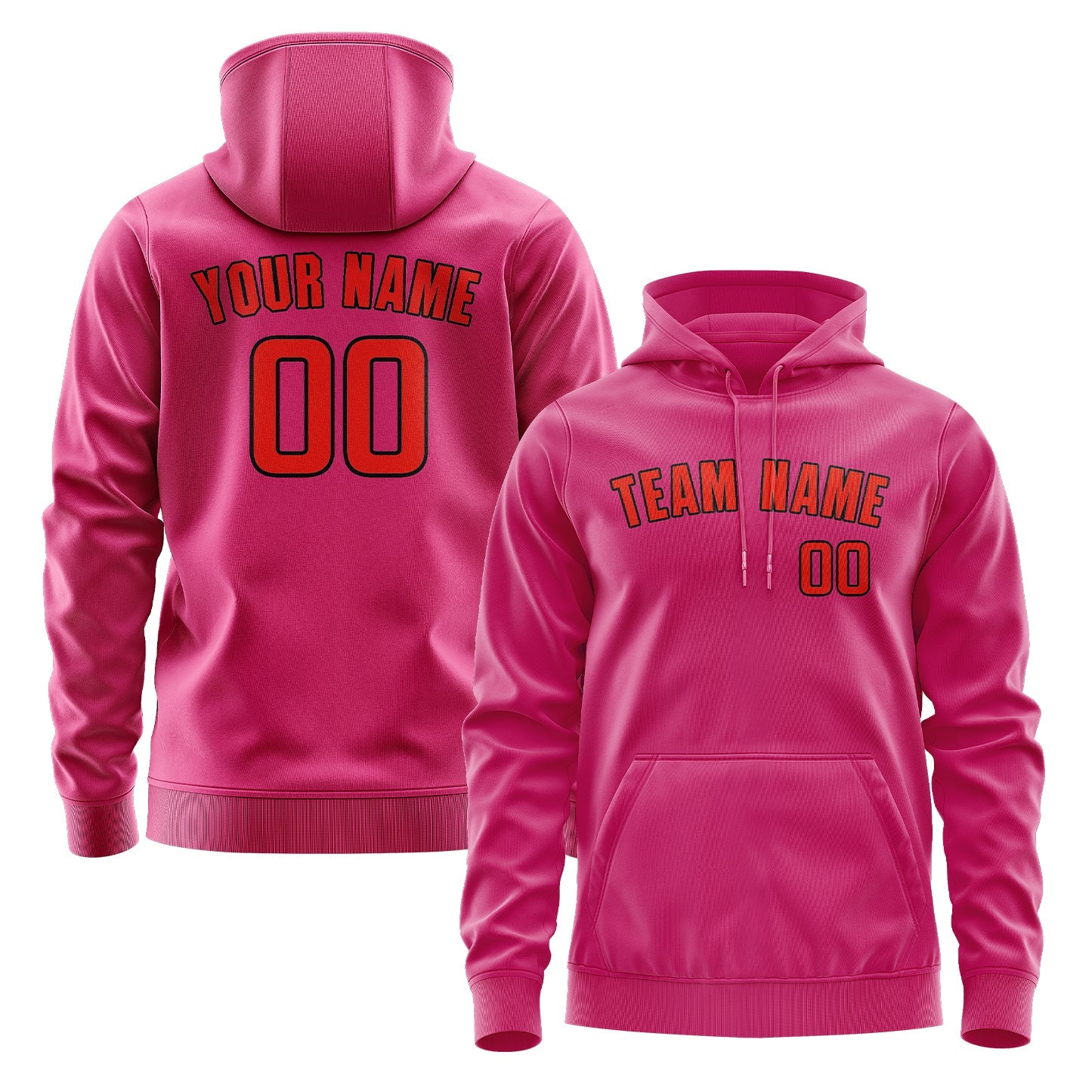 Custom Pink Orange Red Hoodie
