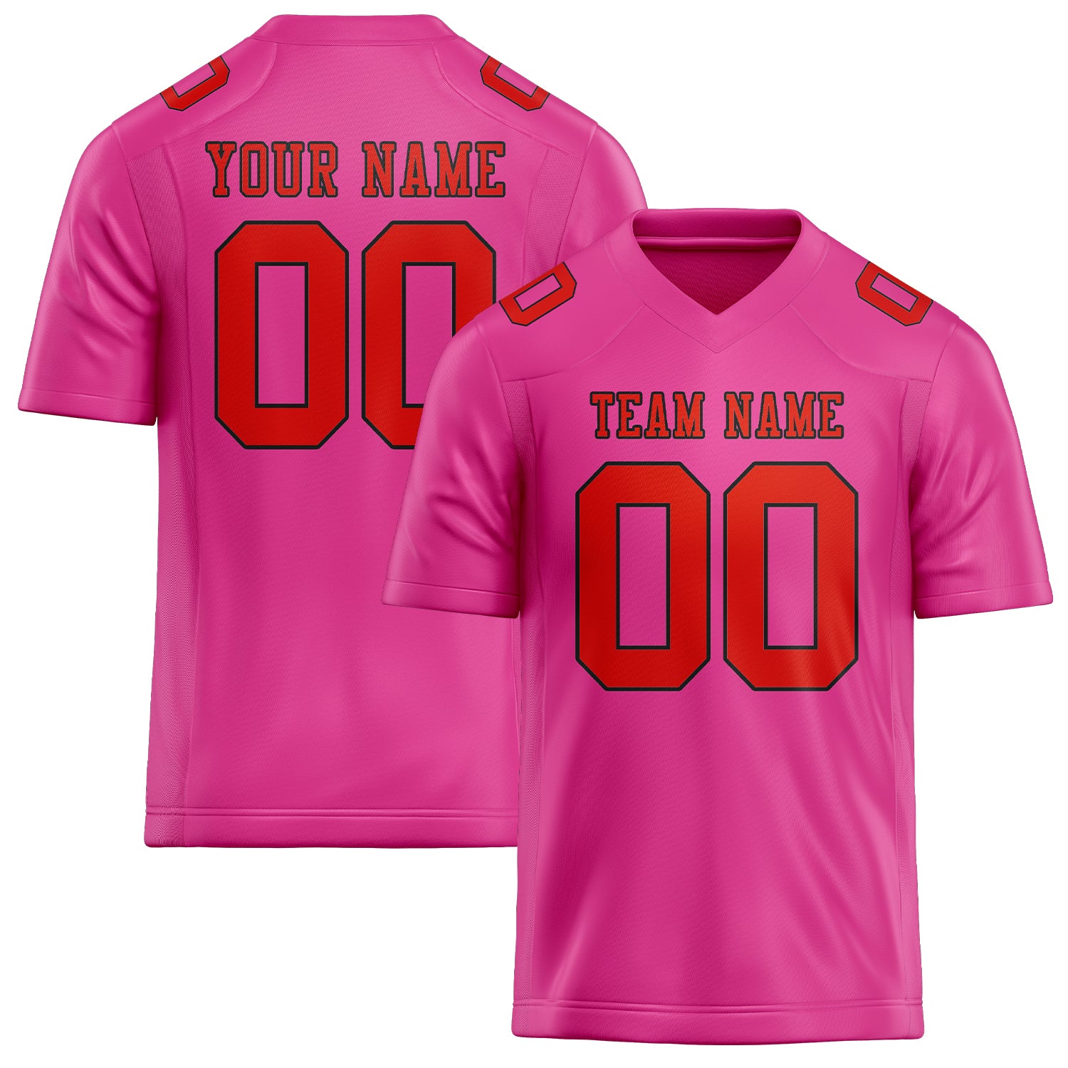 Custom Pink Orange Red Football Jersey