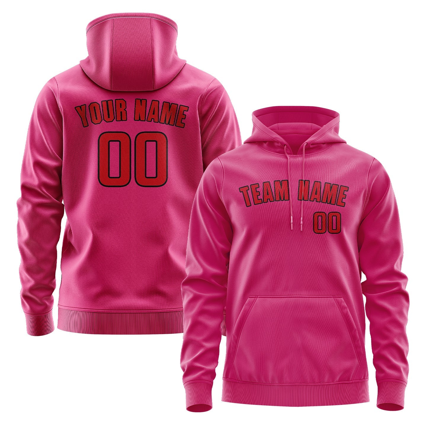 Custom Pink Red Hoodie