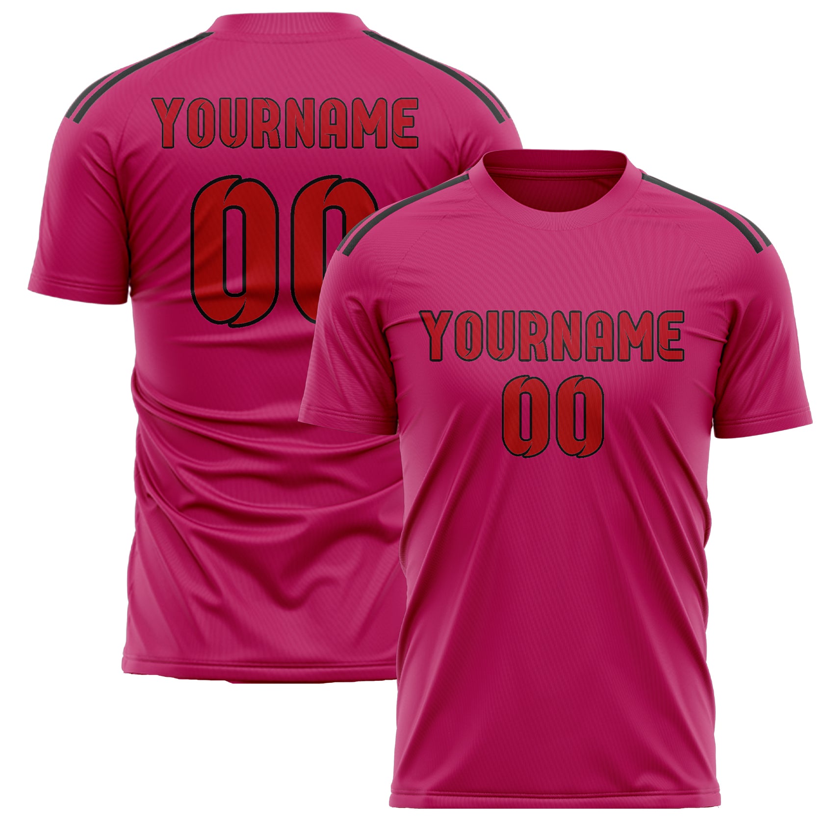 Custom Pink Red Soccer Jersey