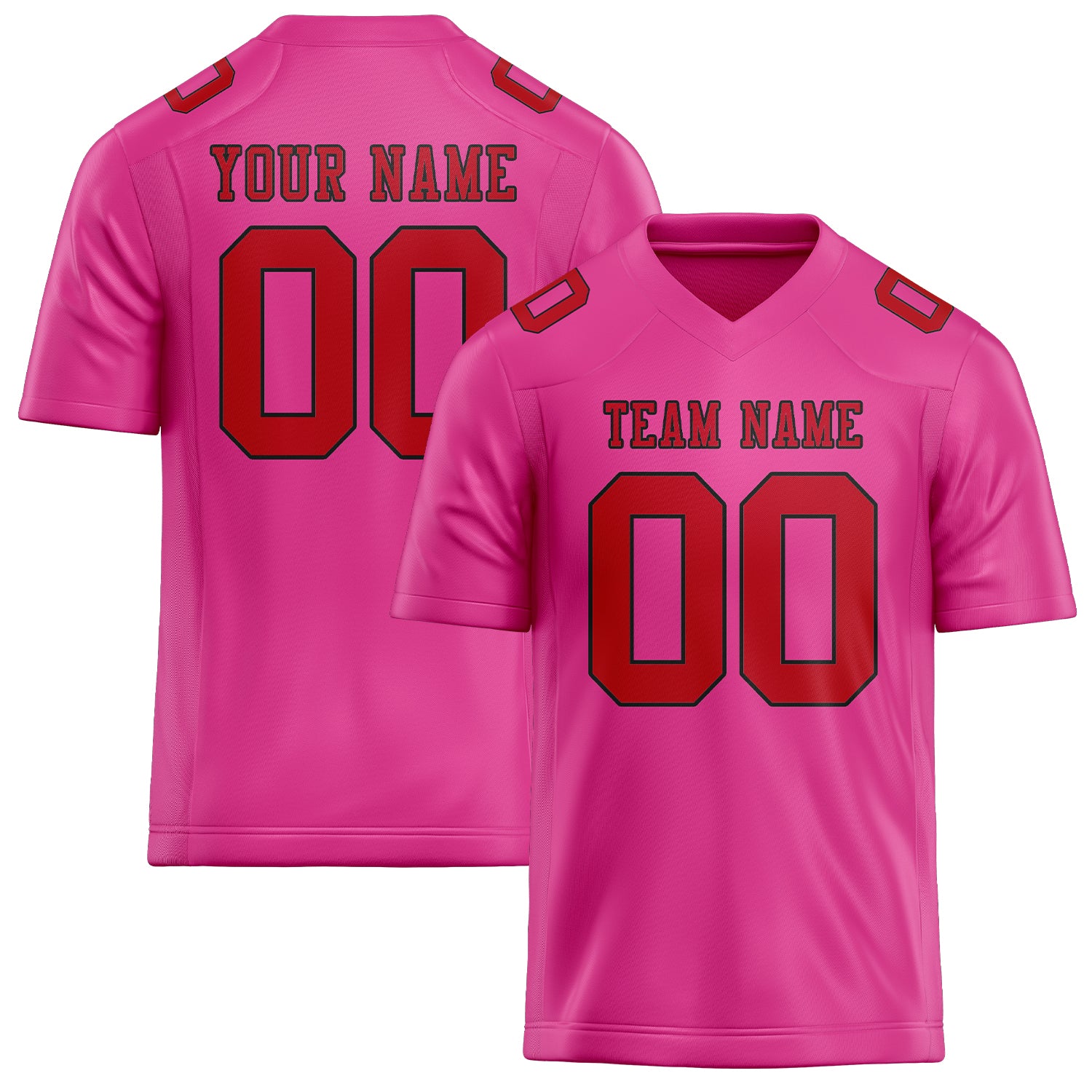 Custom Pink Red Football Jersey
