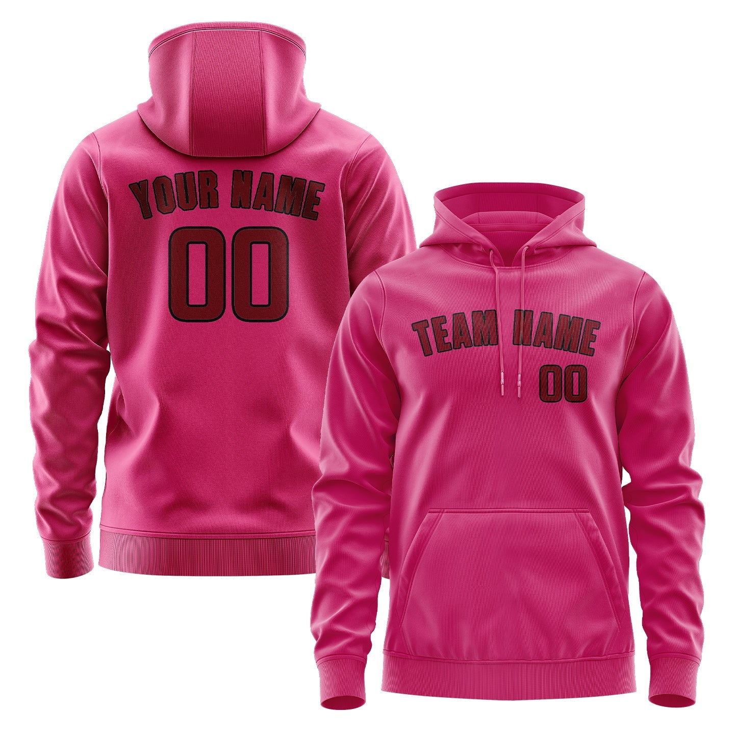 Custom Pink Crimson Red Hoodie