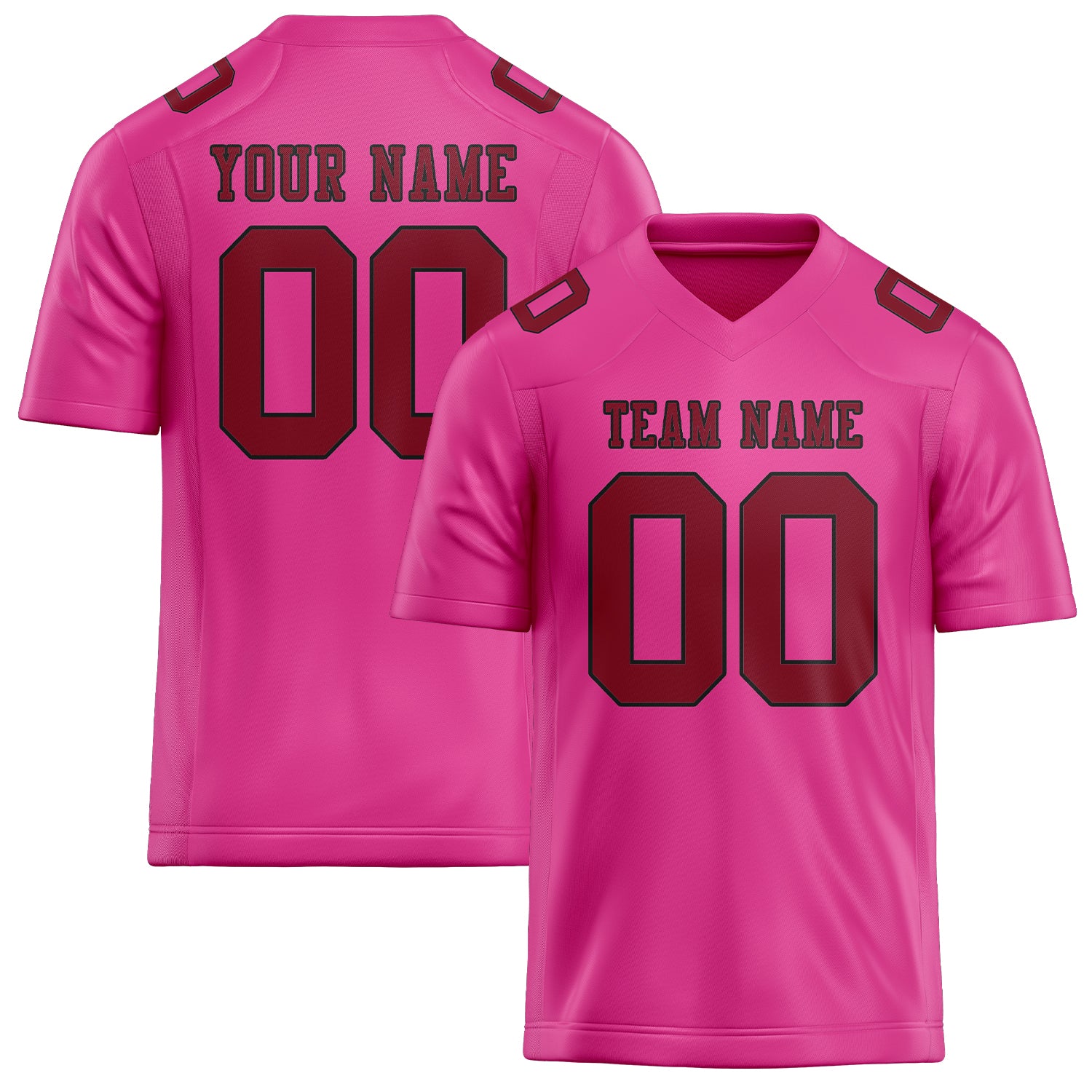 Custom Pink Crimson Red Football Jersey