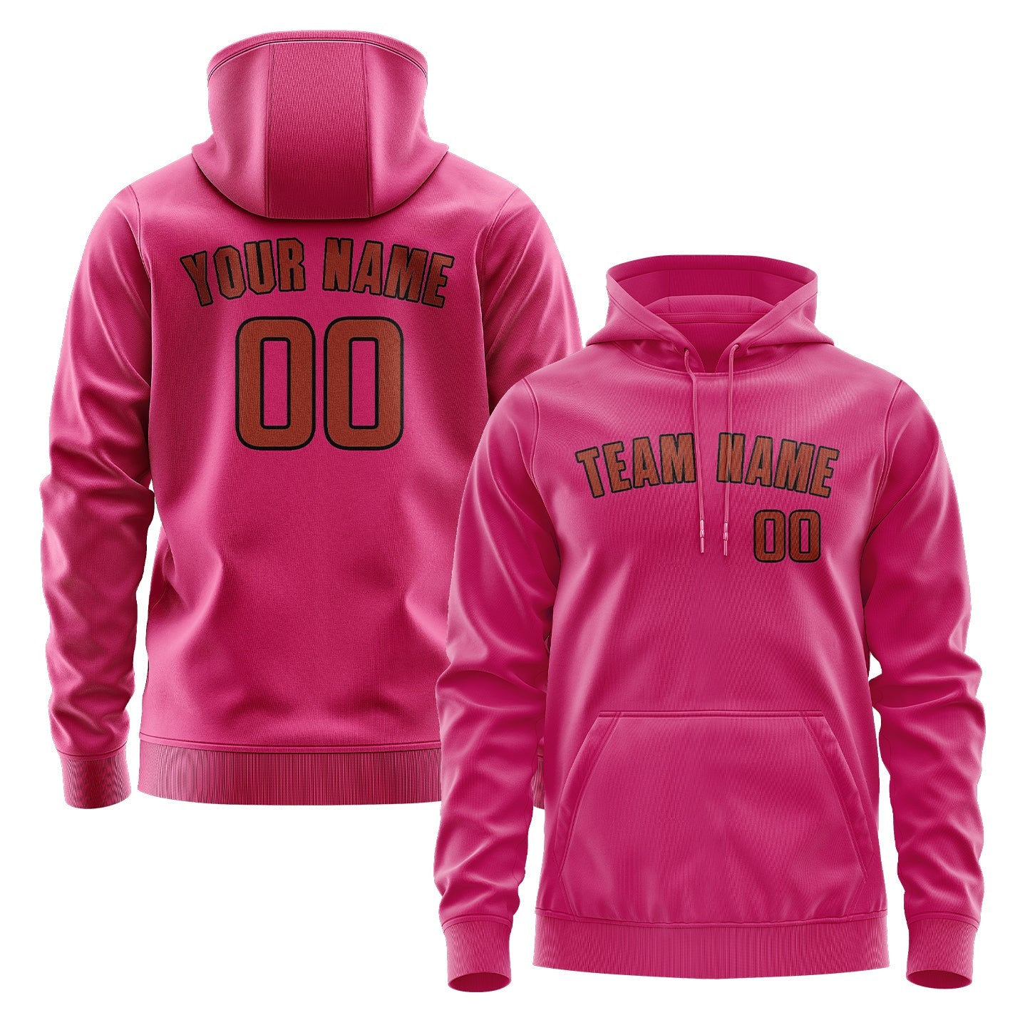 Custom Pink Coral Red Hoodie