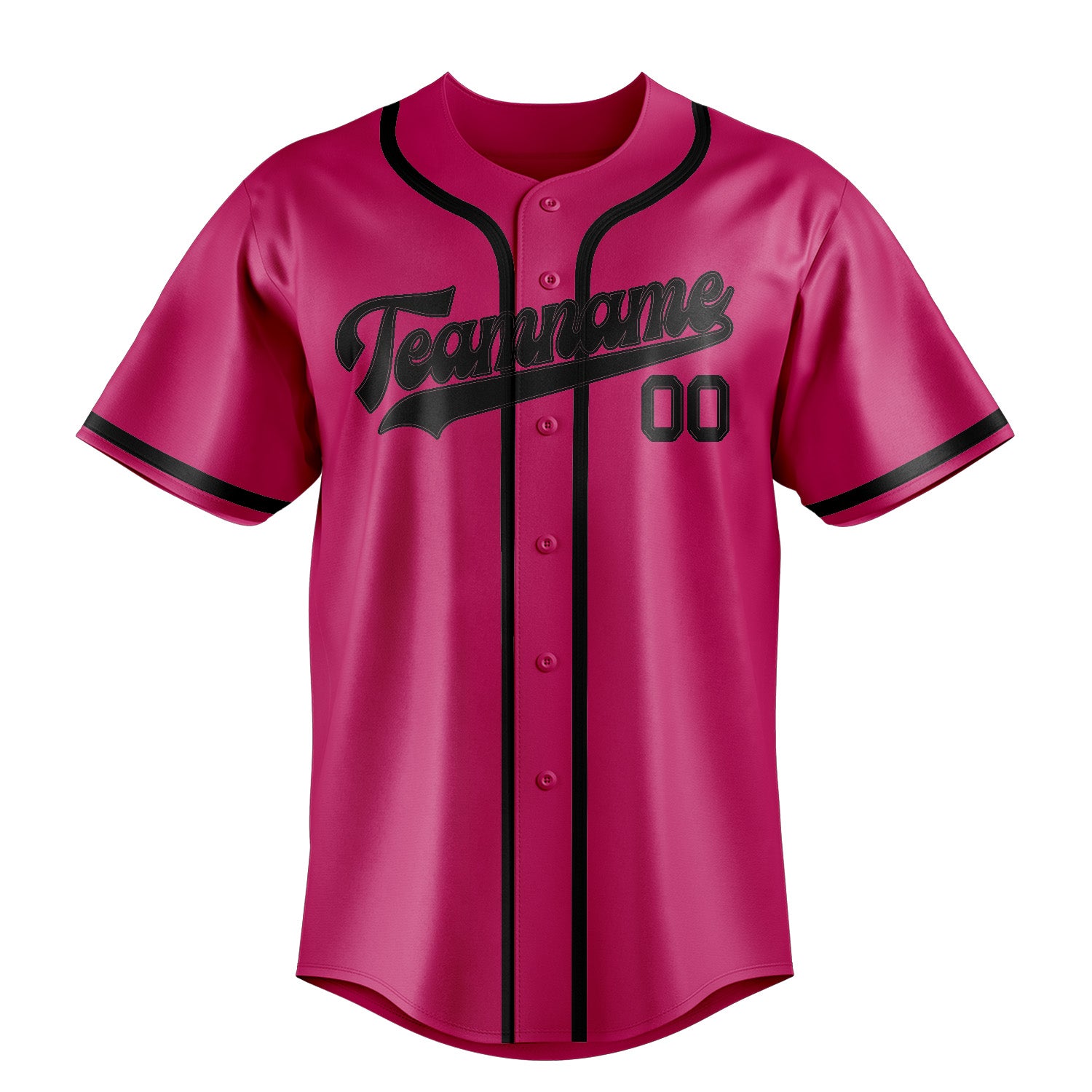 Custom Pink Black Baseball Jersey