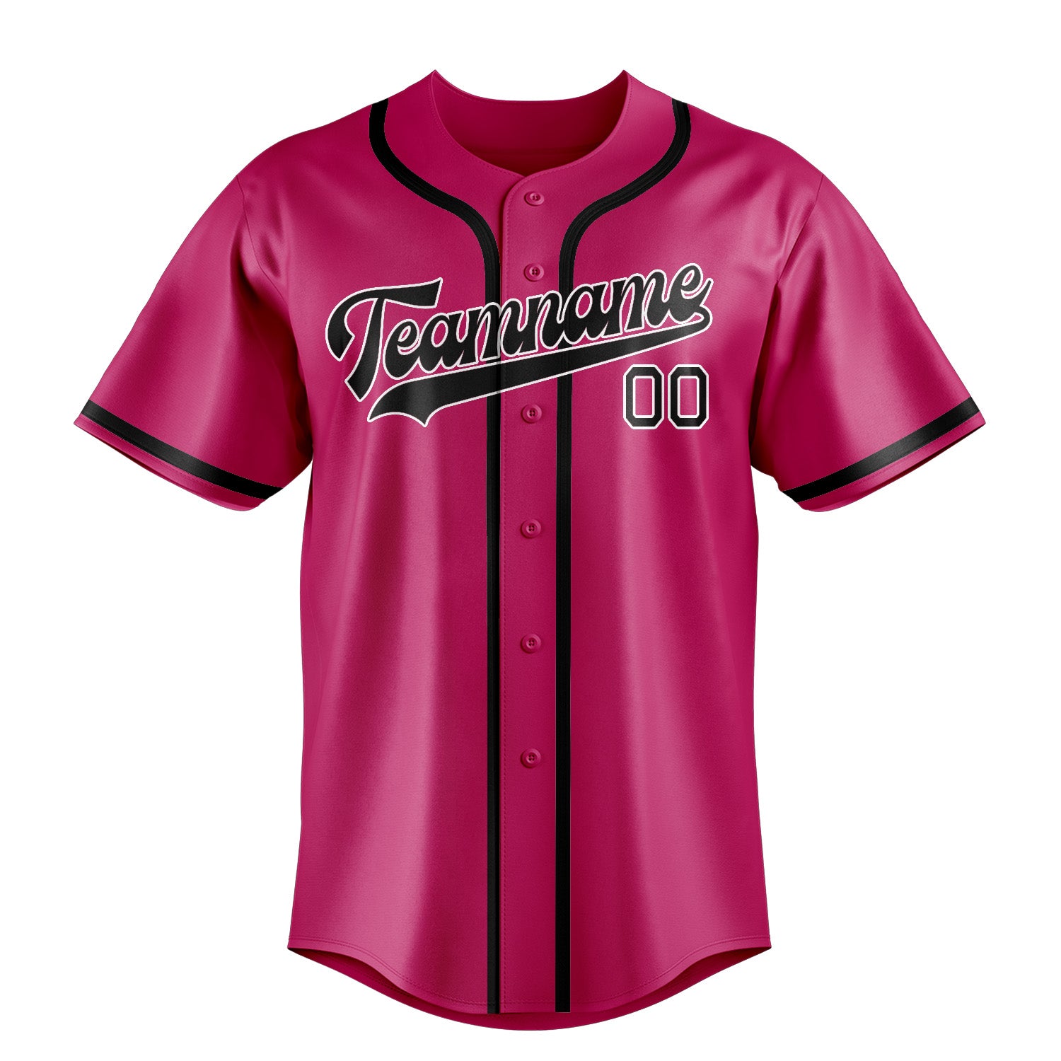 Custom Pink Black Baseball Jersey