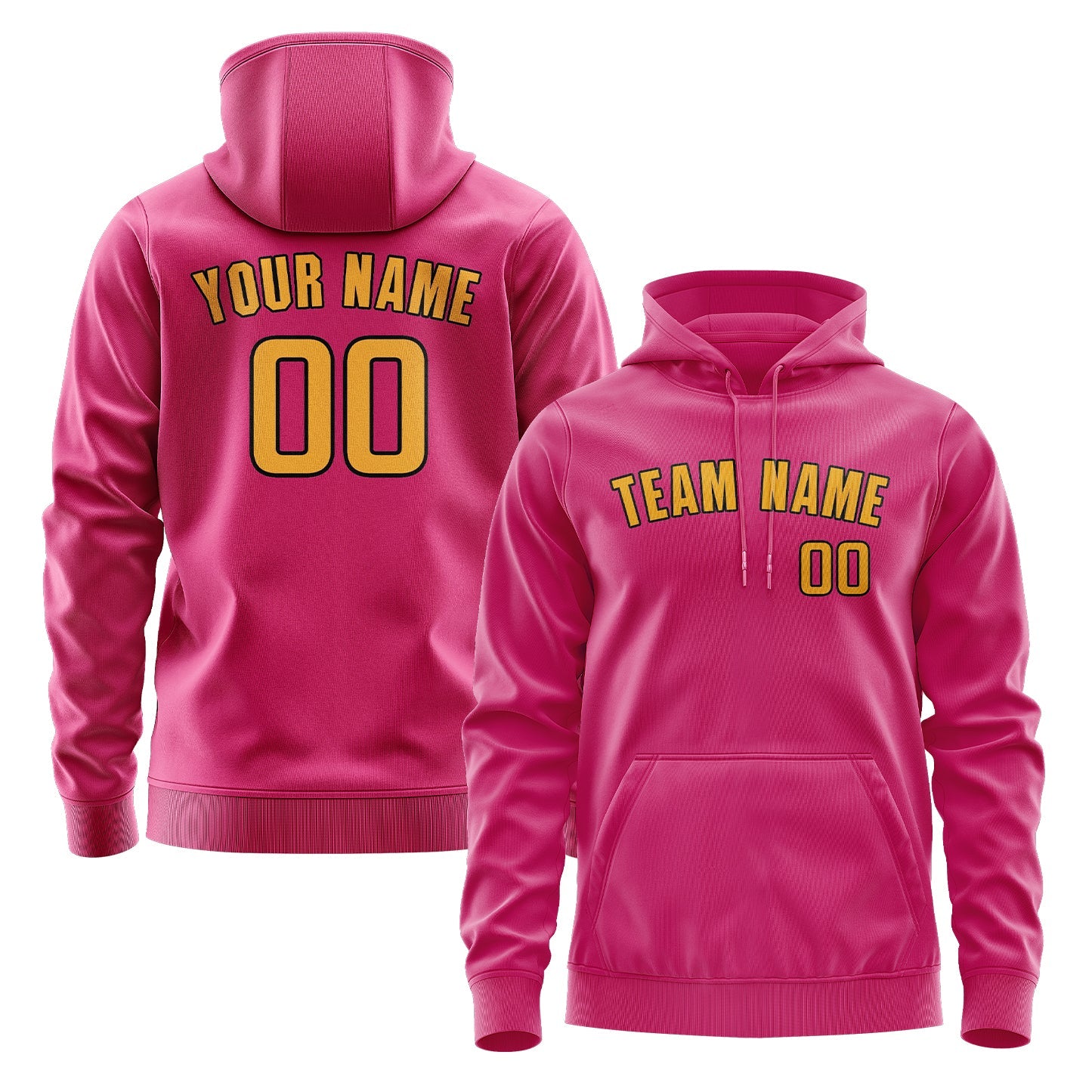Custom Pink Yellow Hoodie