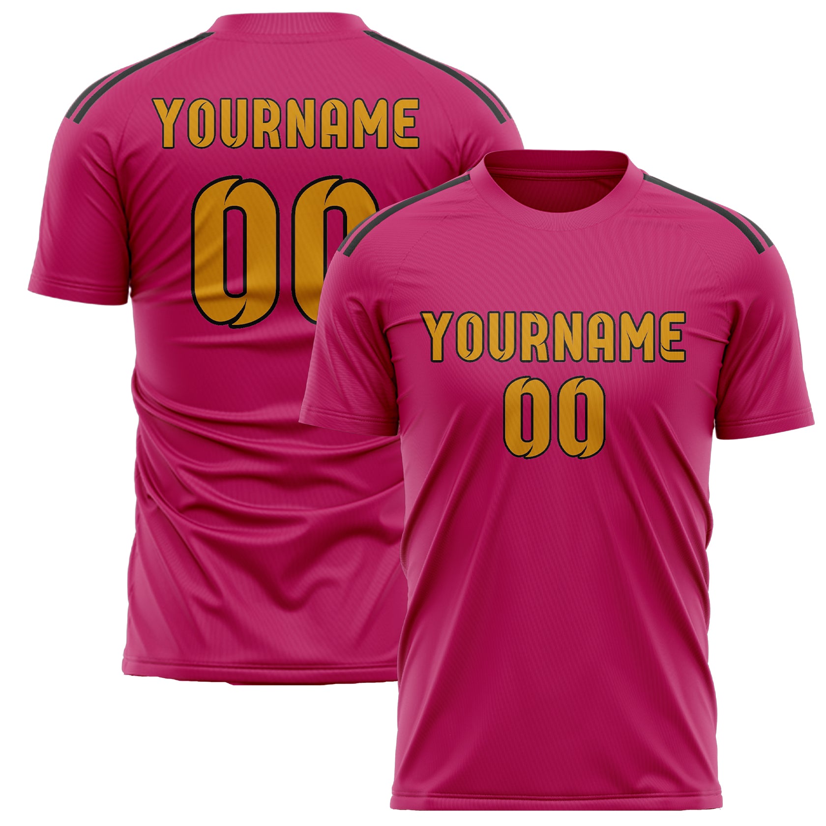 Custom Pink Yellow Soccer Jersey