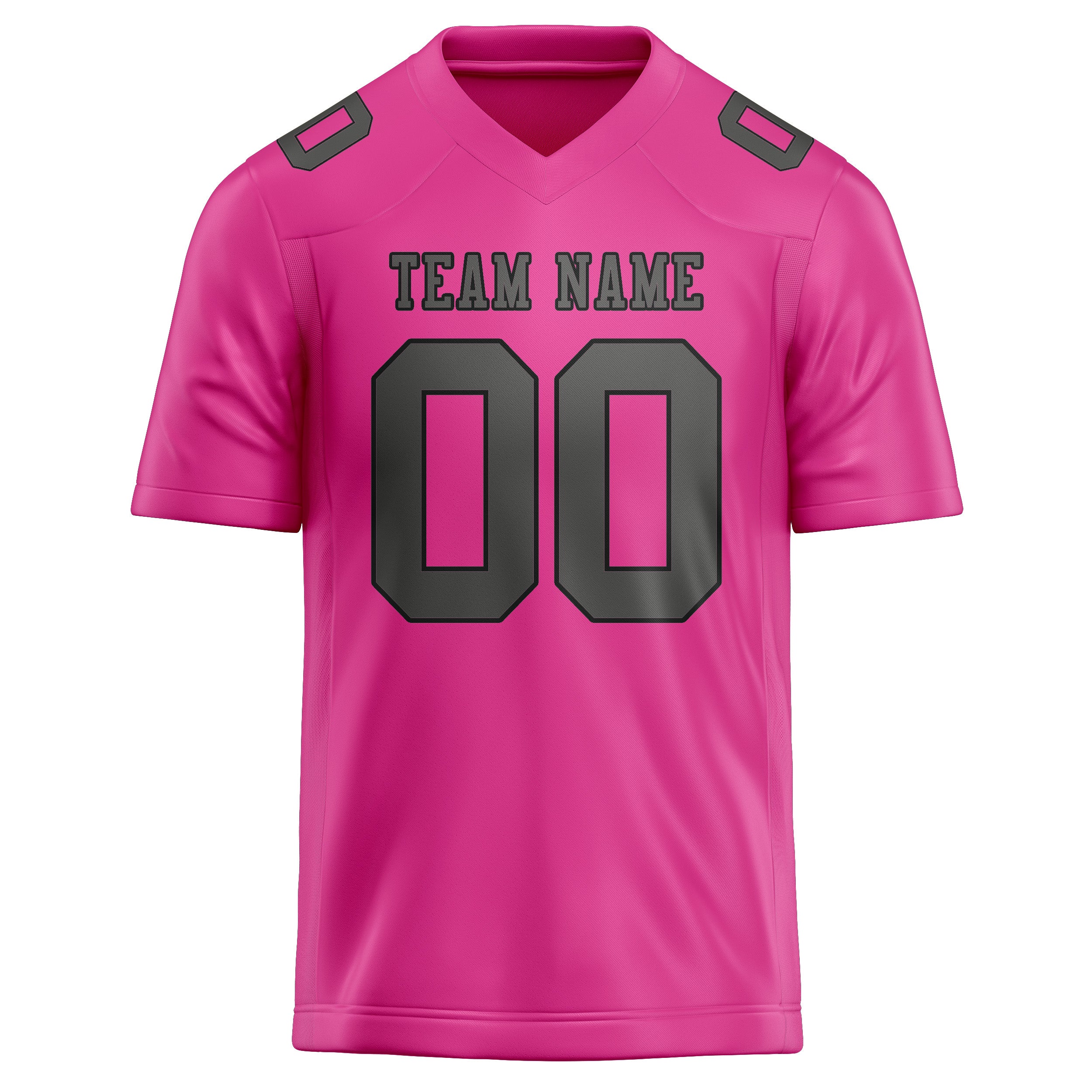 Custom Pink Dark Grey Football Jersey