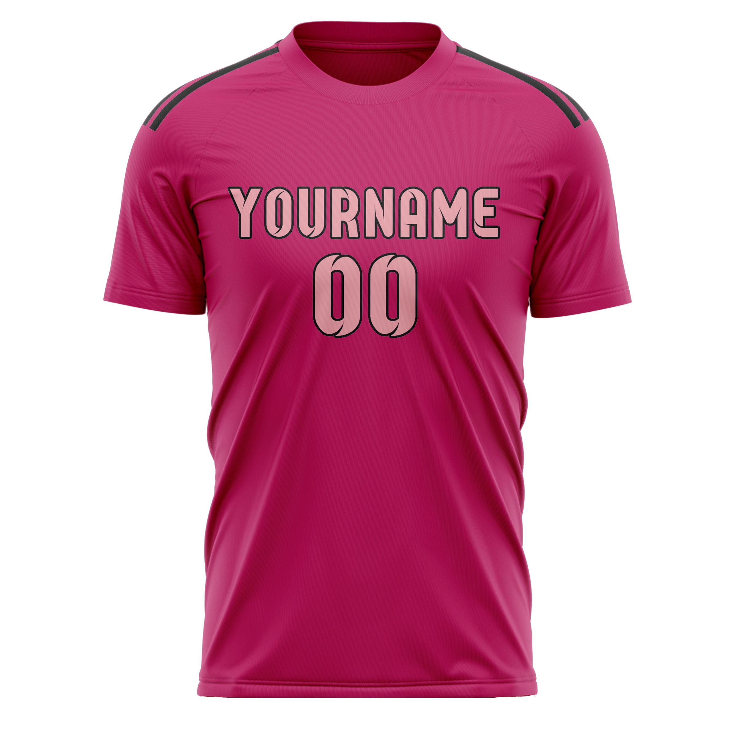 Custom Pink Light Pink Soccer Jersey