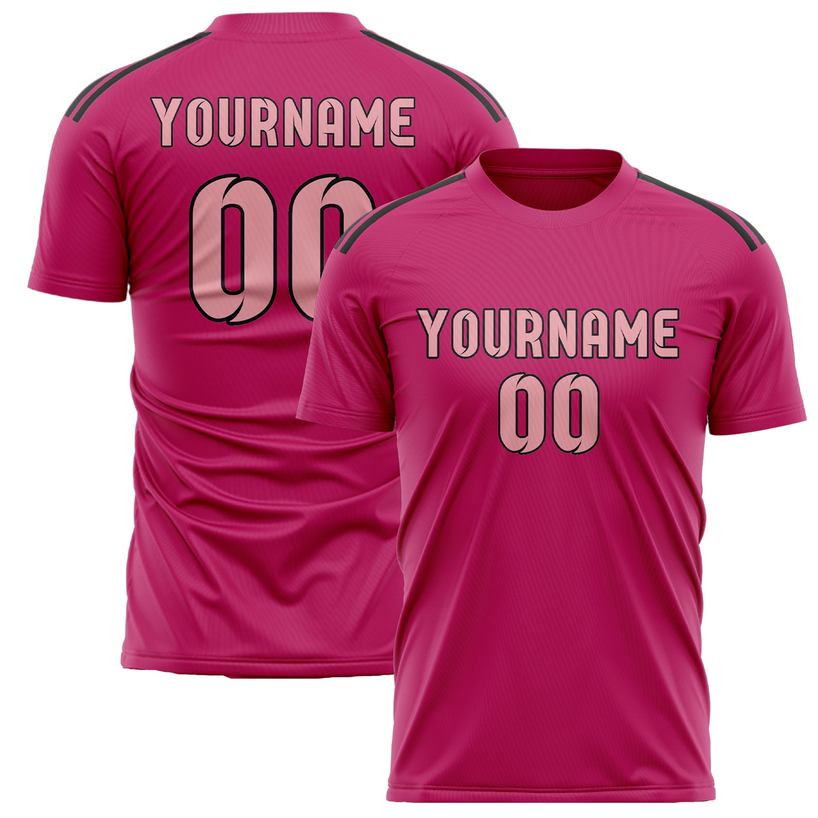 Custom Pink Light Pink Soccer Jersey