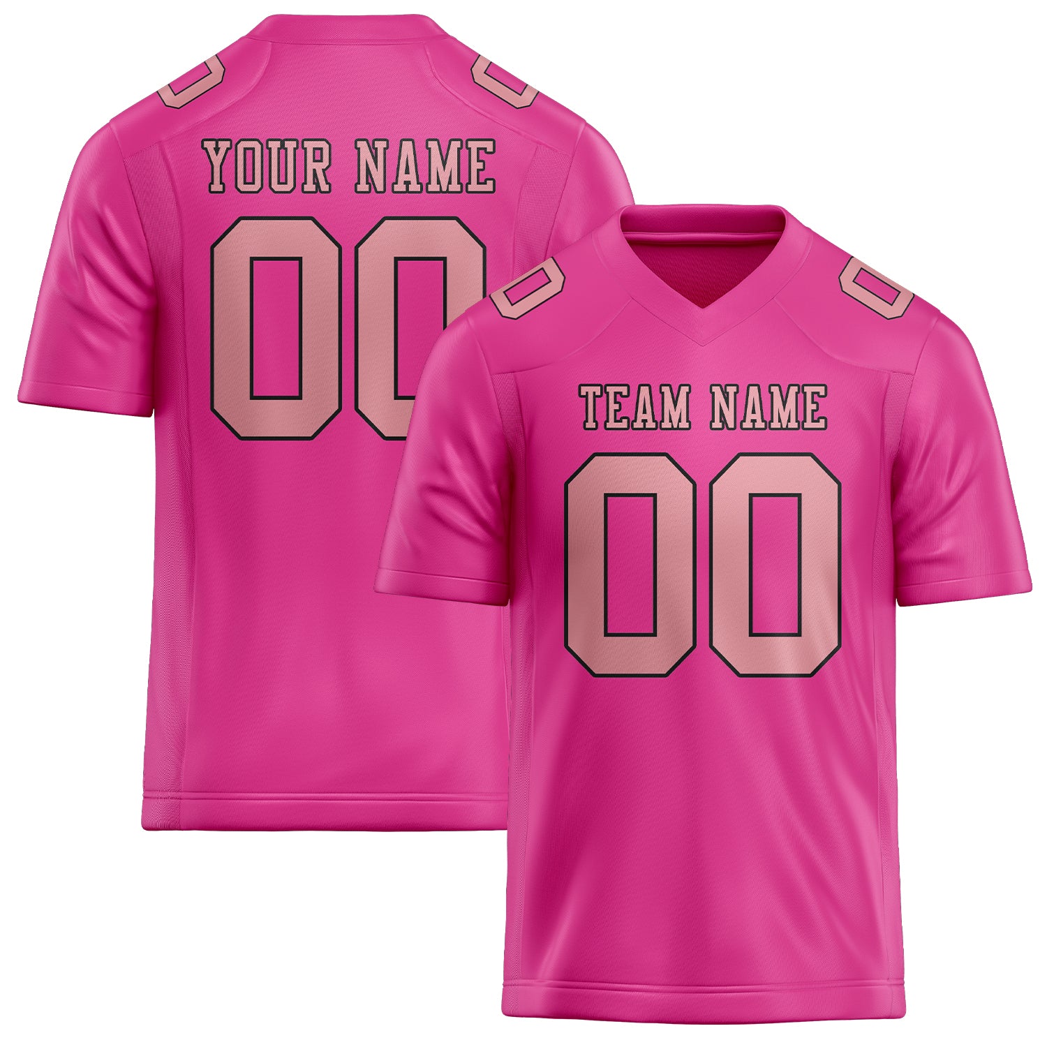 Custom Pink Light Pink Football Jersey