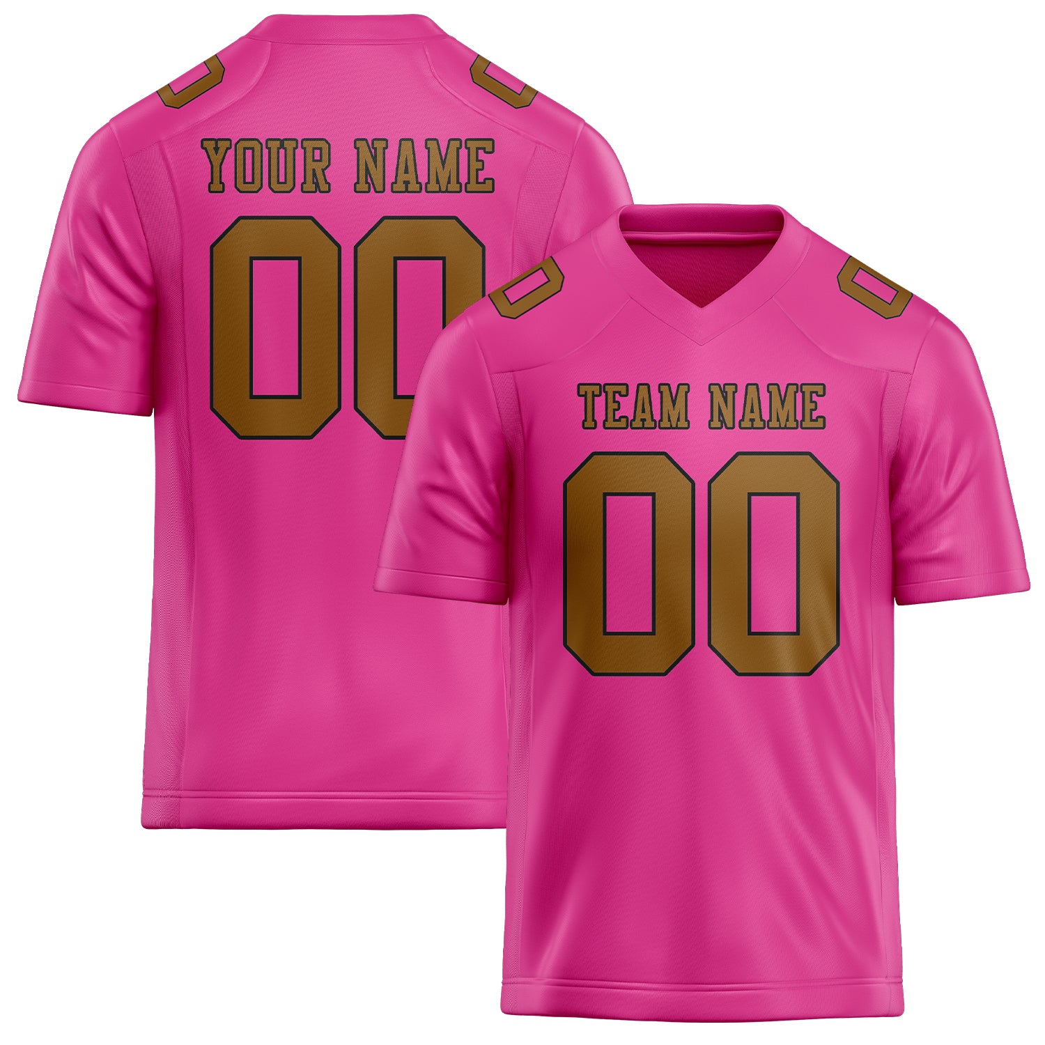 Custom Pink Khaki Football Jersey