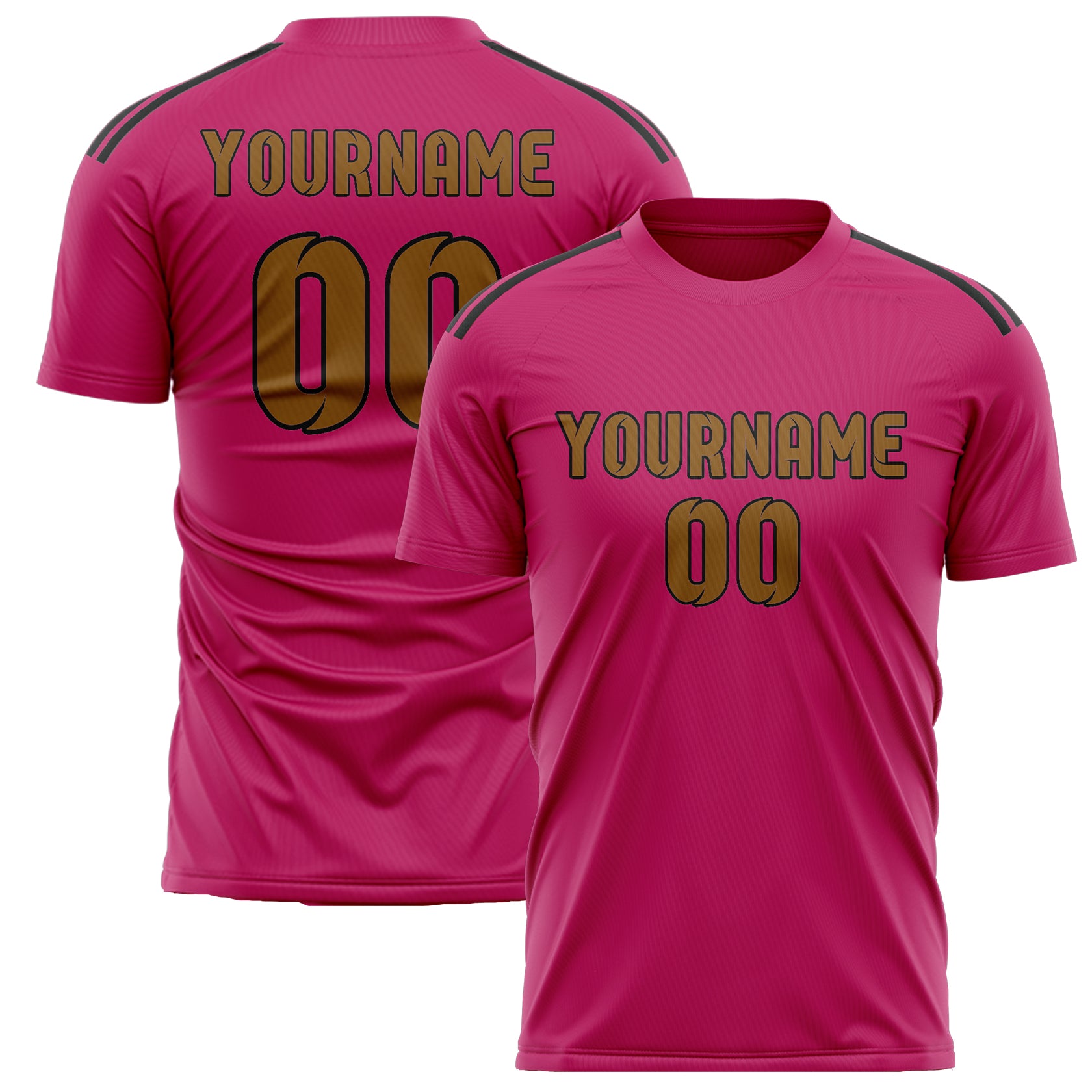 Custom Pink Khaki Soccer Jersey