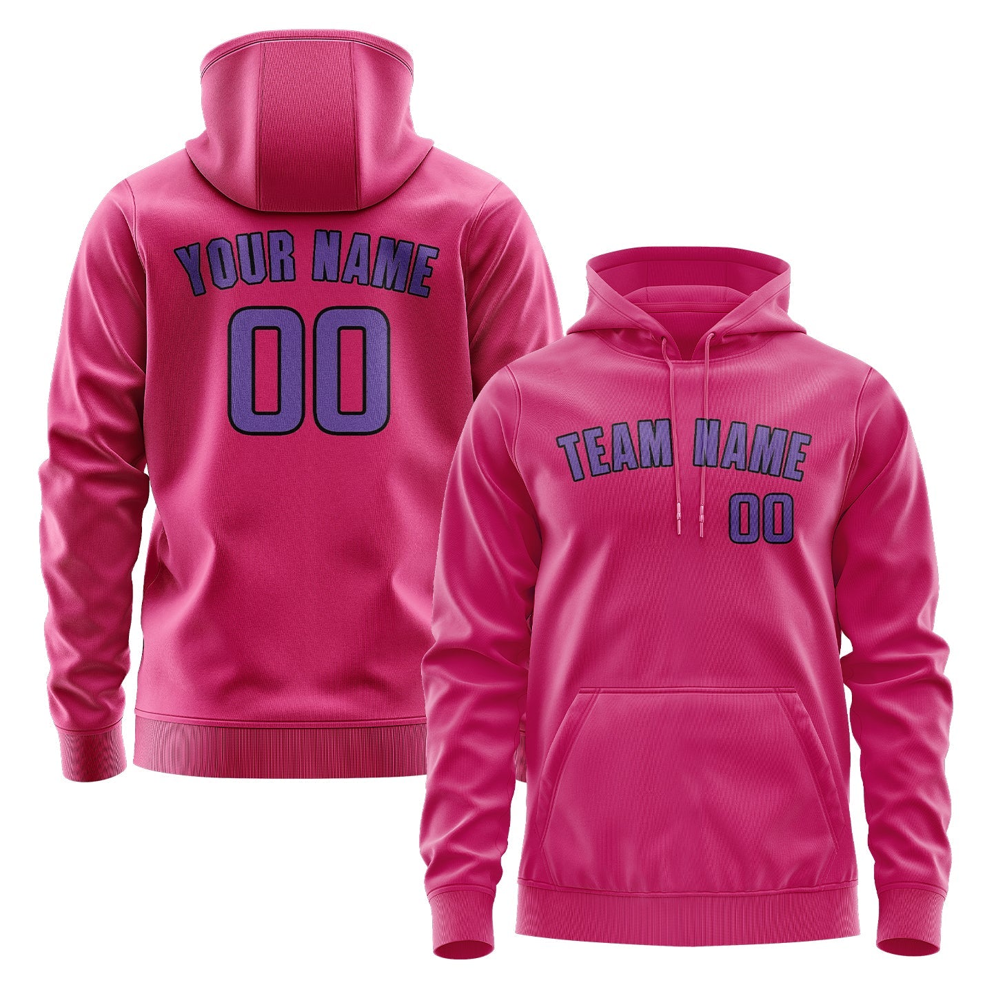 Custom Pink Light Purple Hoodie