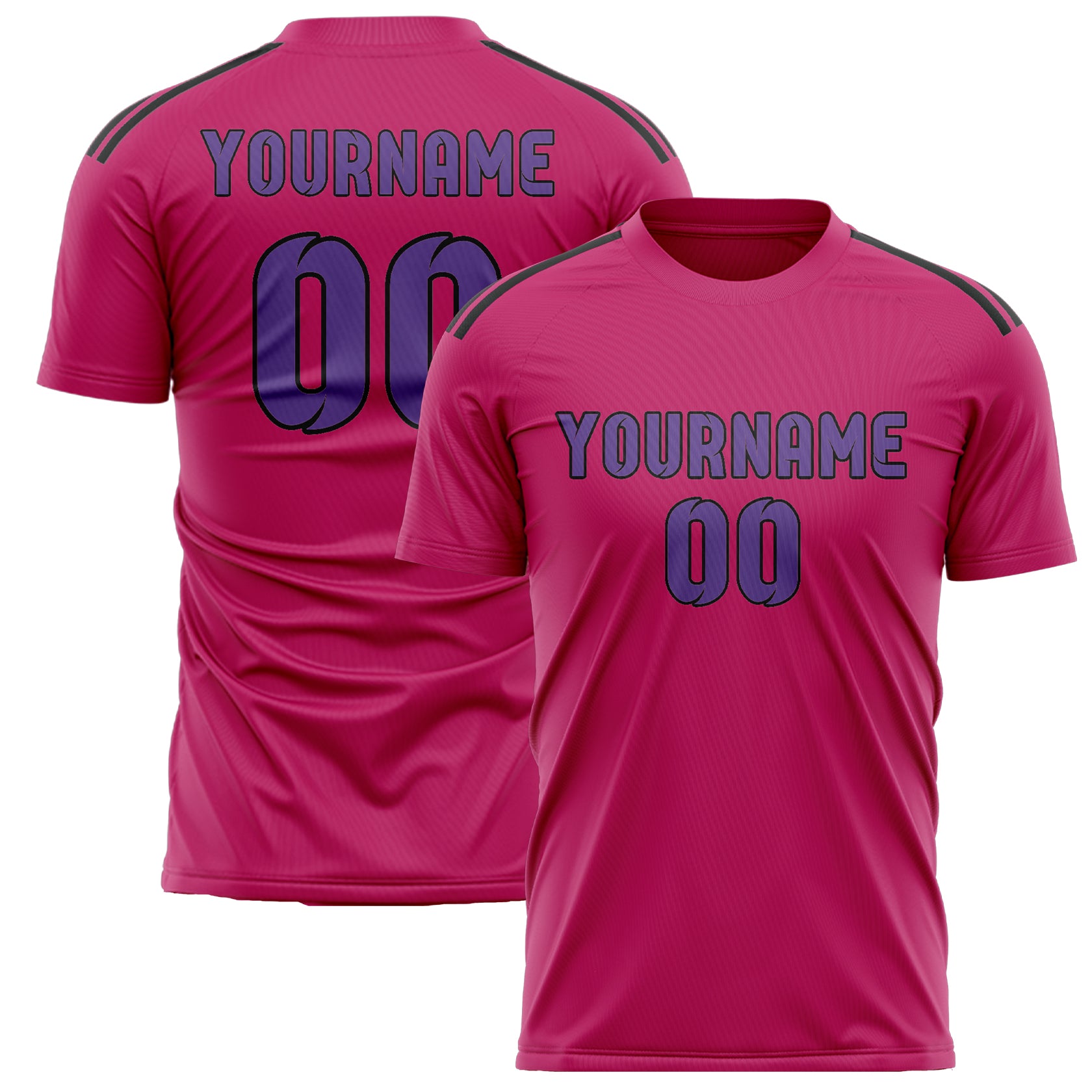 Custom Pink Light Purple Soccer Jersey