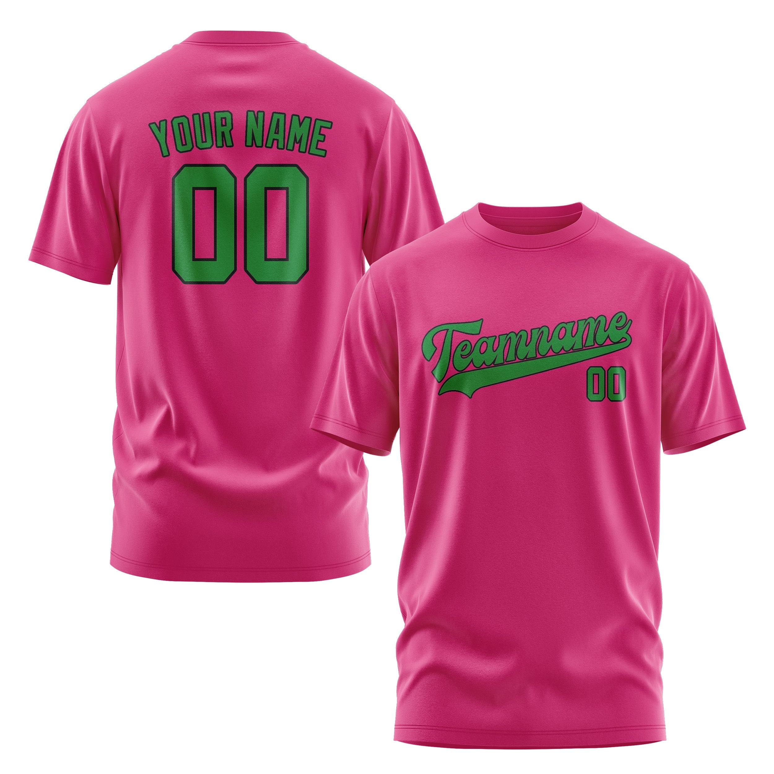 Custom Pink Emerald Green T-Shirt