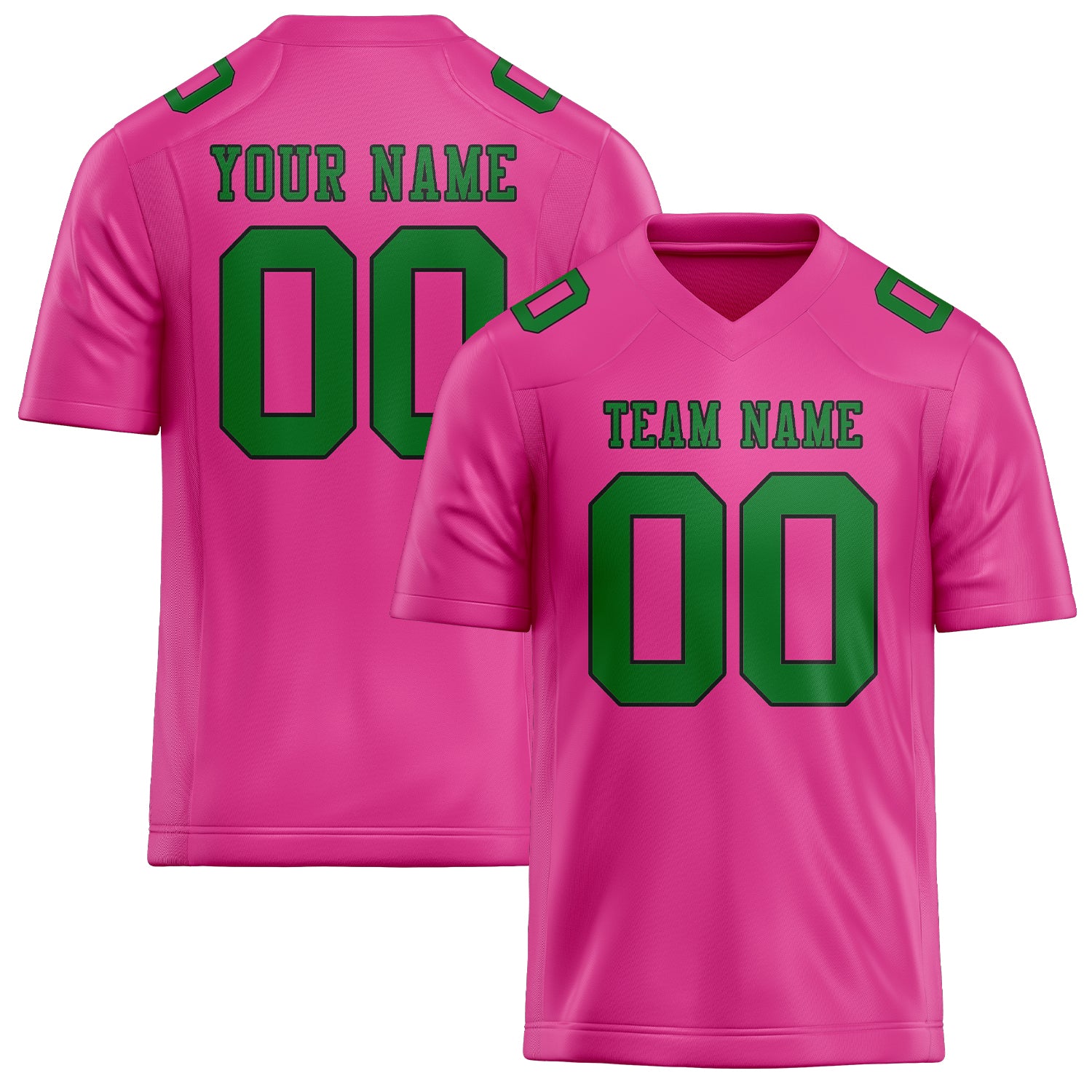 Custom Pink Emerald Green Football Jersey