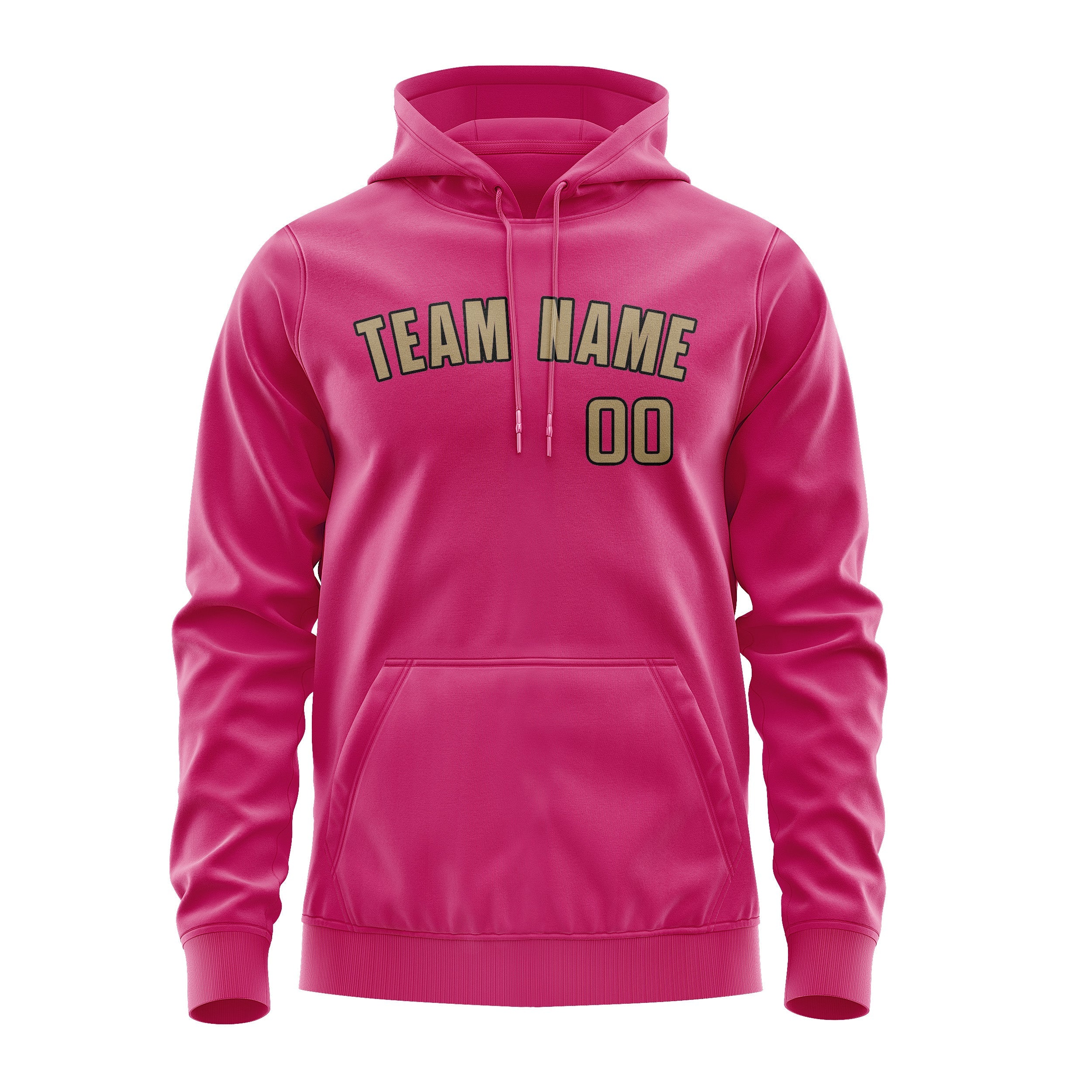 Custom Pink Light Khaki Hoodie
