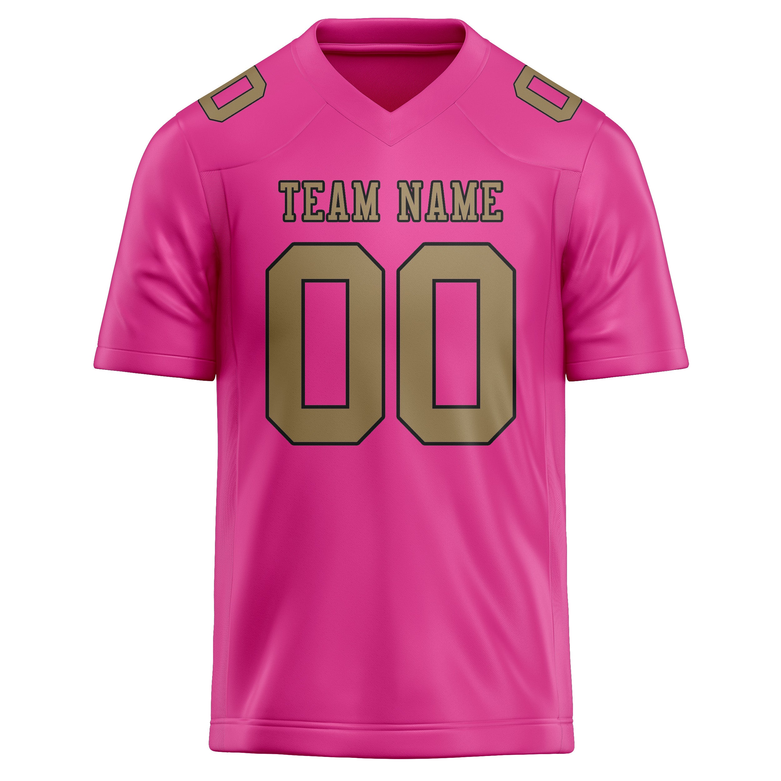 Custom Pink Light Khaki Football Jersey